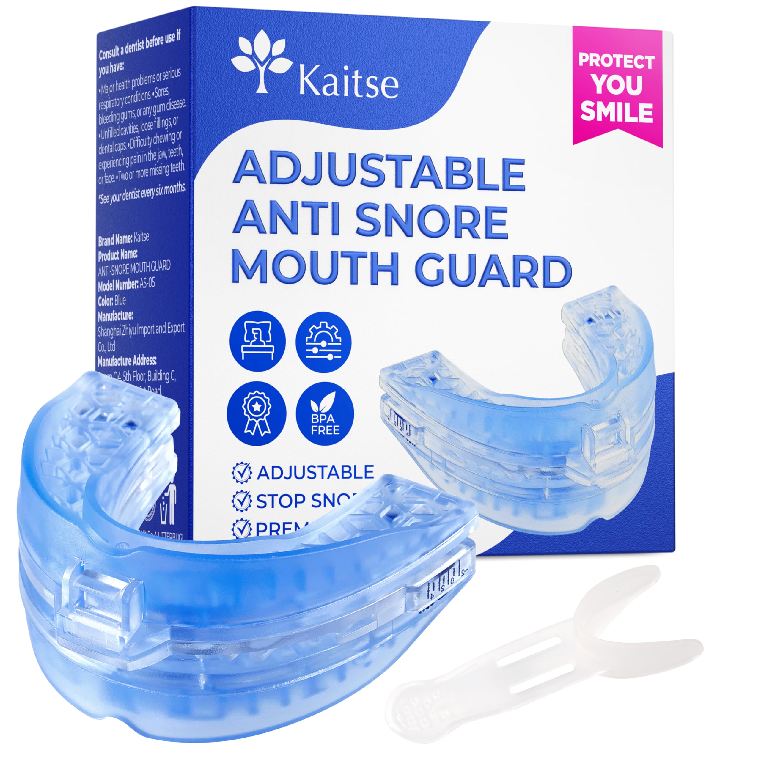 anti snoring devices for sleep: Reduces Snoring by 87% All-Night - 1-6mm Jaw Advancement Anti-Snore Mouthpiece - Comes with Travel Case Latex-Free