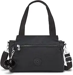 Kipling Bolsa de ombro metálica Elysia, Black Noir, 11.5'L x 9'H x 5'D