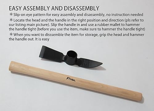 Miniatura 3 de Azada de siembra clásica forjada de 19.7 pulgadas, maceta de flores y verduras, mattock de excavación para cultivar y deshierbar, azada Mattock Pick