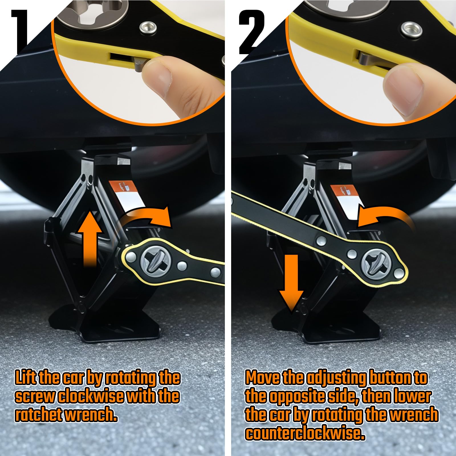 Scissor Jack Car Jack Kit, 2.5 Ton (5512 lbs) Tire Jack with Lug Wrench, Portable Emergency Spare Tire Changing Repair Kit, Scissor Jack Kit, Universal Vehicle Scissor Lift Jacks for SUV