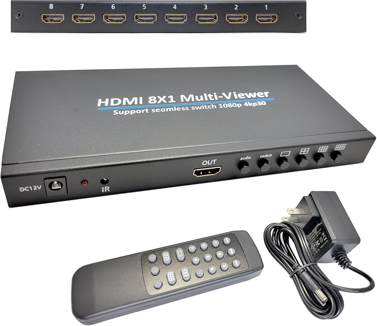 YOTOCAP HDMI 8x1 Quad MultiViewer Seamless Switch 1080p 4K