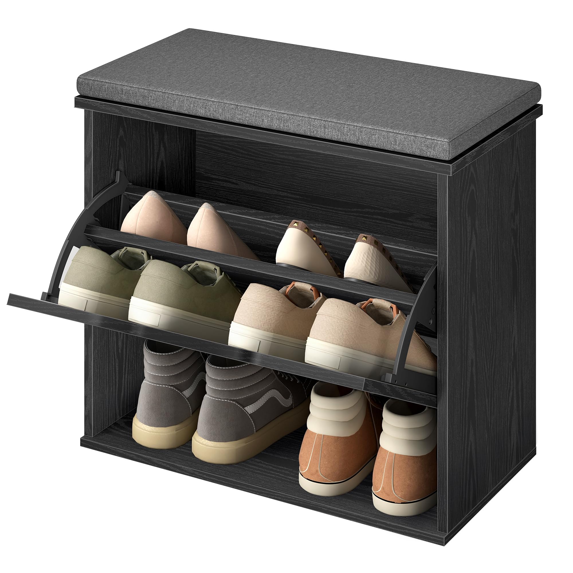 OAKHAM Altezza regolabile da 99 cm a due strati di panca per riporre scarpe, organizer per corridoio, soggiorno (grande) (99 cm senza cassetto