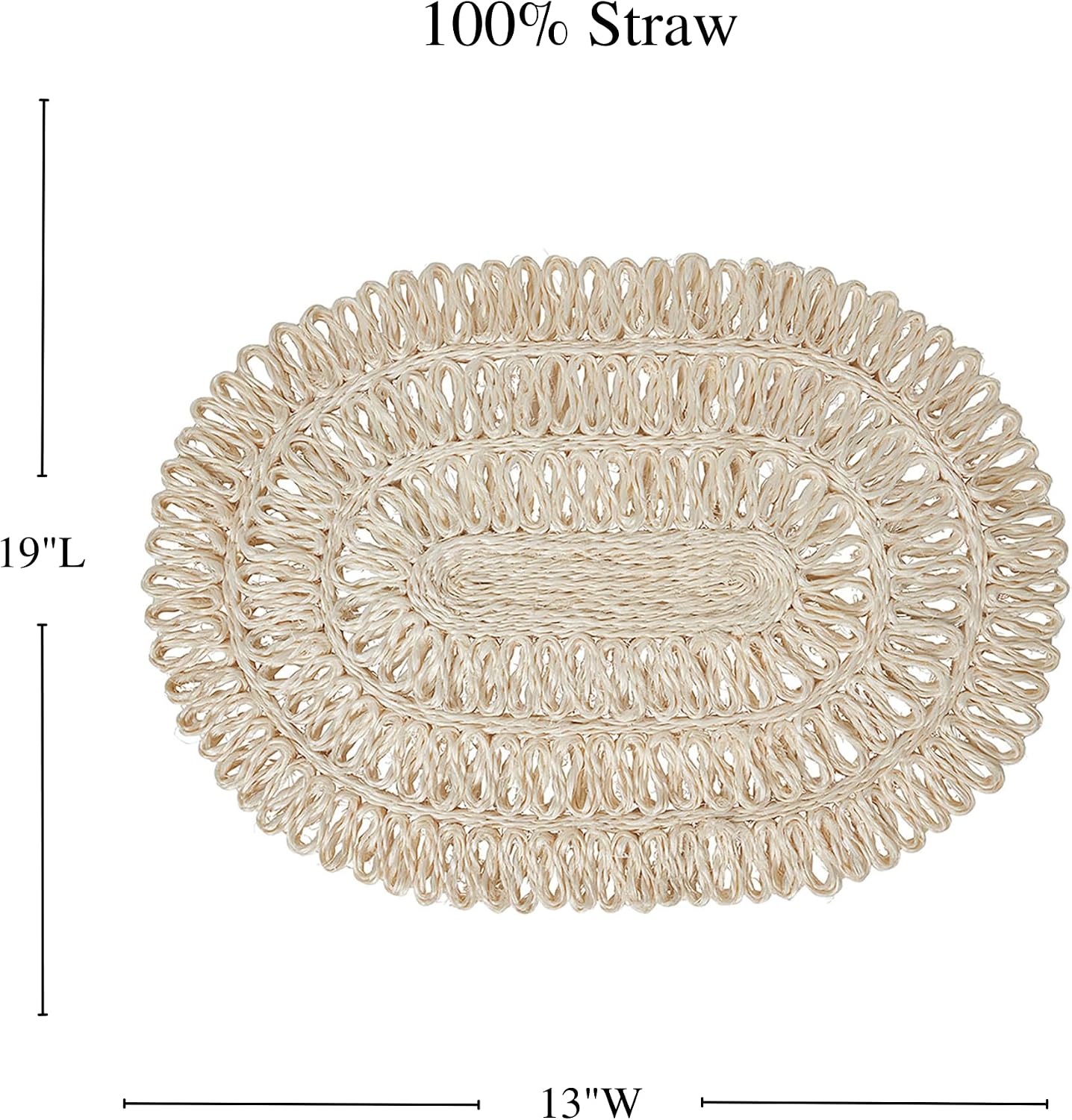 Juliska Straw Loop Oval Placemat - Whitewash
