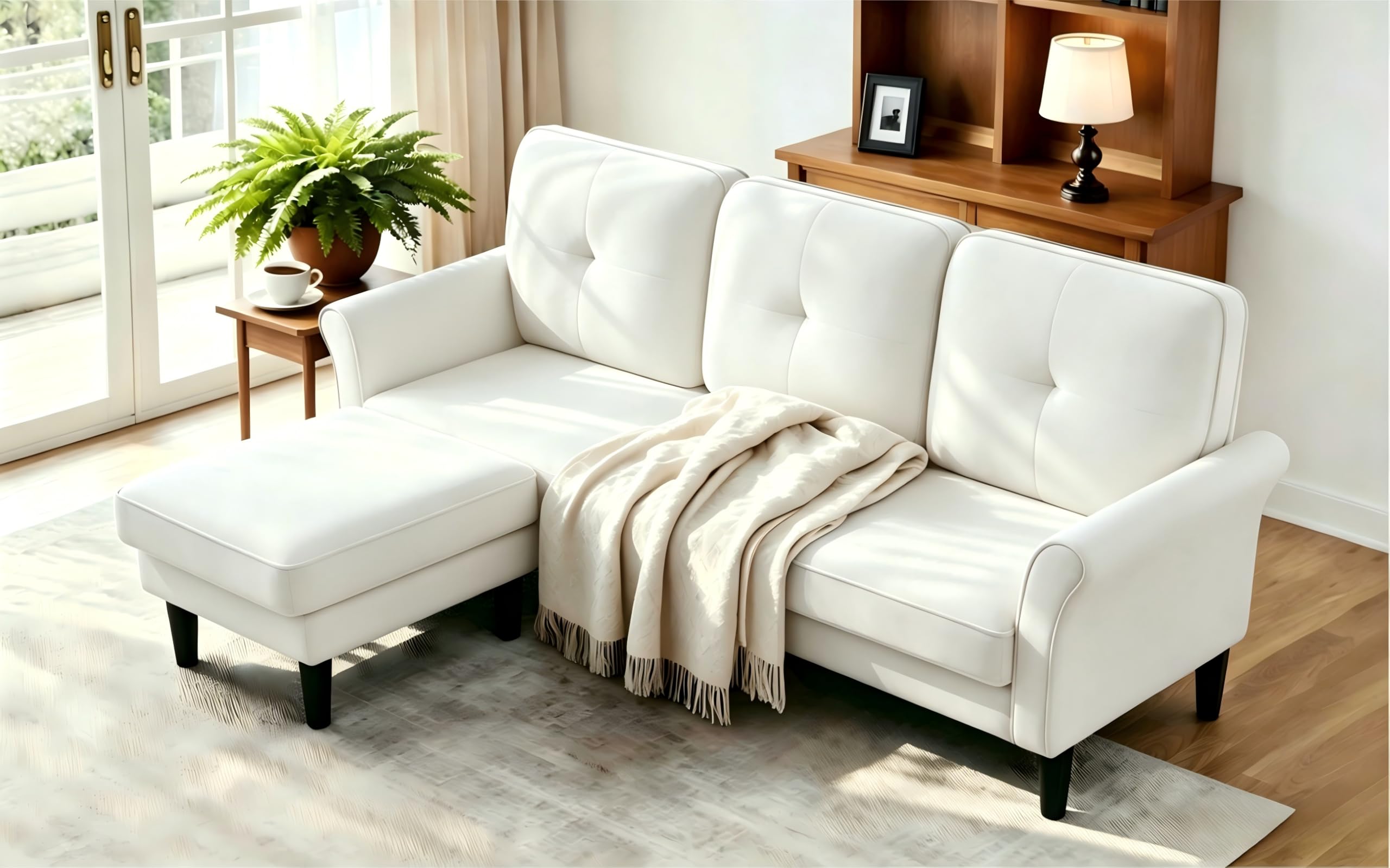 Welzona 83 inch Velvet Sectional Couch