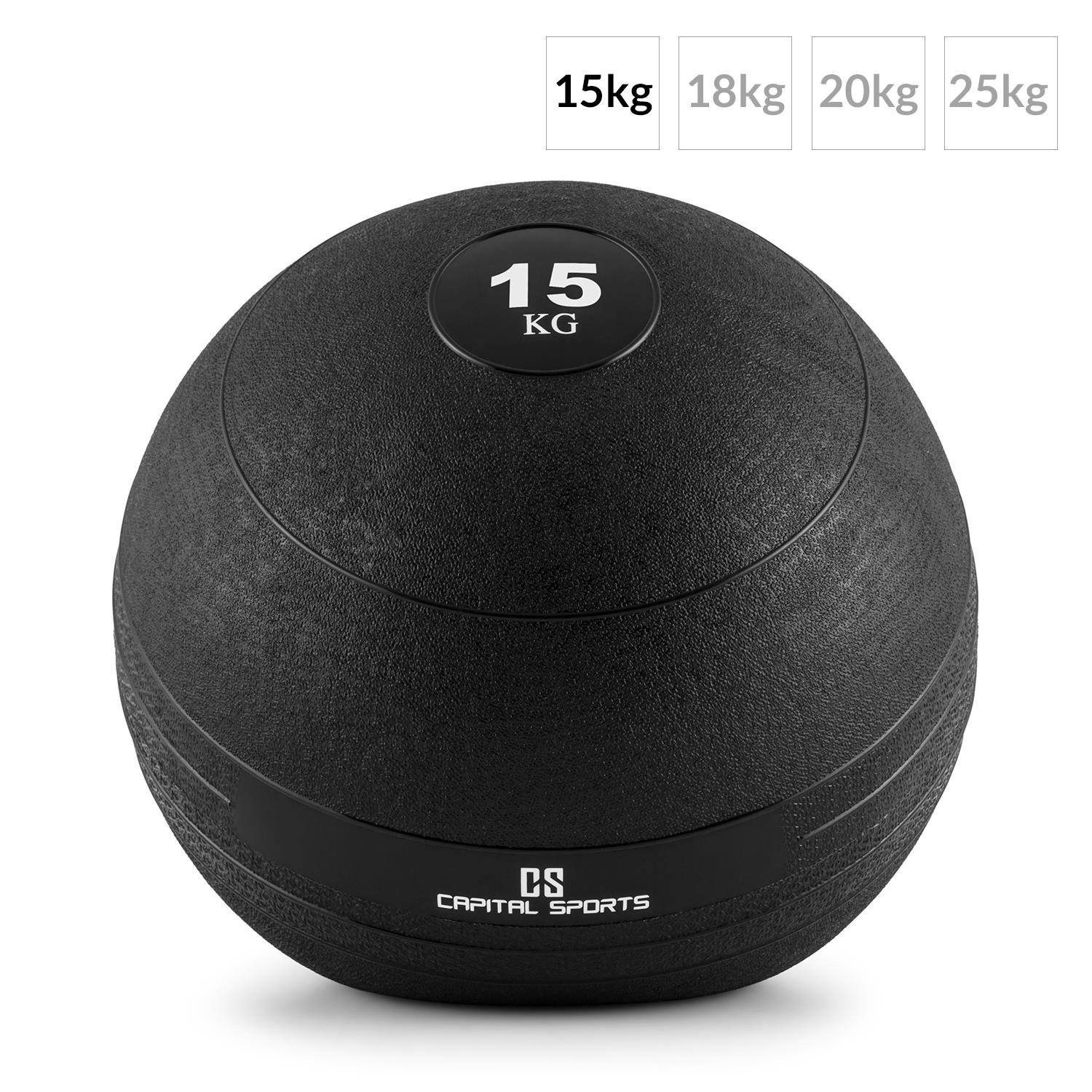 CAPITAL SPORTS Groundcracker Serie - Medizinball, Slamball, Fitness Ball, Krafttraining, Ausdauertraining, Koordination, Füllung: Sand/Eisen, abwaschbar, witterungsfest, Gewichte: 4 kg - 25 kg