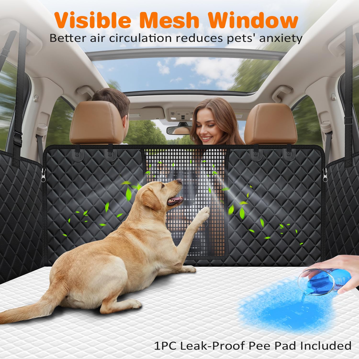 URPOWER XL Dog Seat Cover for Full-Size Truck Back Seat, Waterproof Hammock view 2