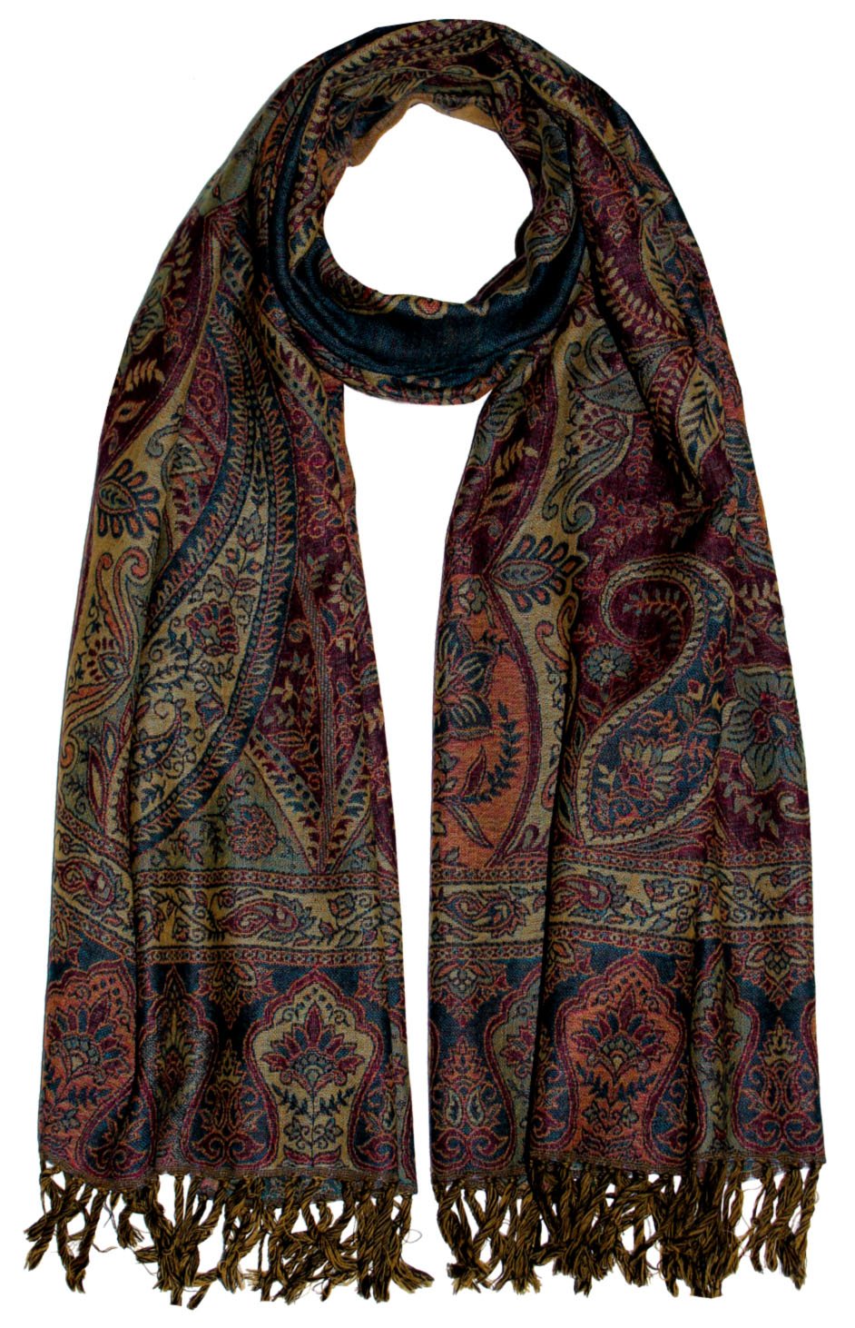 Lorenzo Cana Pashmina 78197 Foulard en laine douce Motif cachemire Multicolore 70 x 190 cm