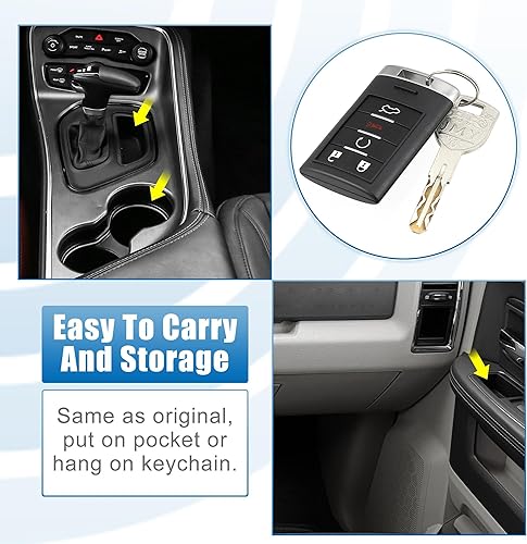 Miniatura 7 de X AUTOHAUX Llavero de repuesto para automóvil de 5 botones sin llave, control remoto, control remoto de proximidad M3N5WY7777A para Cadillac CTS