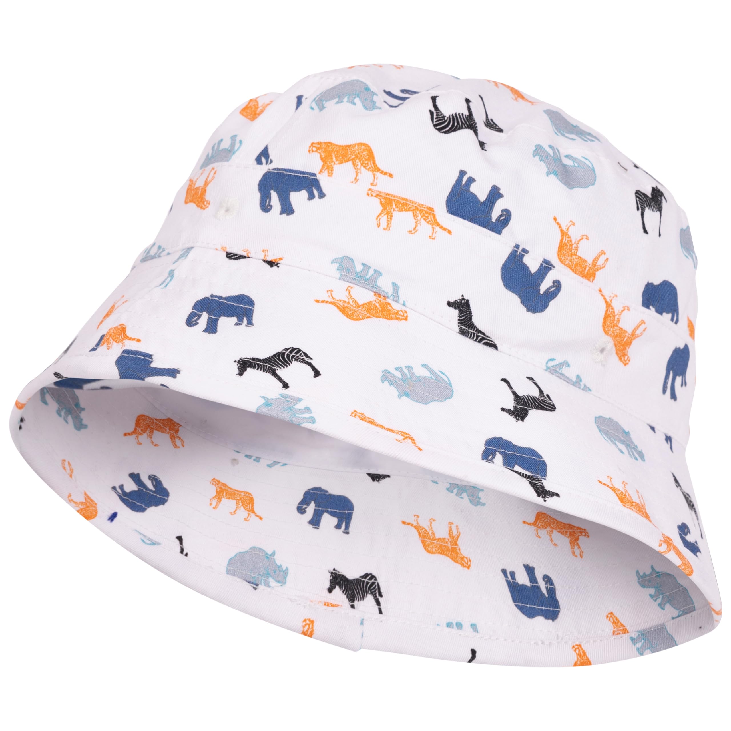 Trespass Unisex White Safari Bucket Hat Zebedee - Embroidered Logo, Woven, 100% Cotton