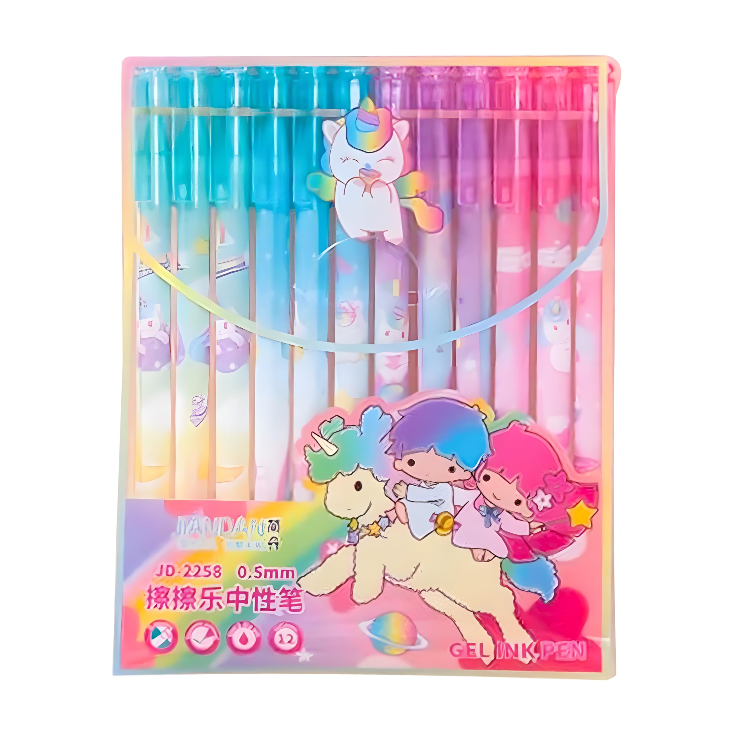 WISHKEY Plastic Unicorn Theme Pens for Kids, 0.5mm Stationery Gel Pen Set for Girls & Boys, Adorable Colorful Pen for Project Work, Journal, Art and Craft, Blue Ink, 8+ Years (Set of 12) (B0CPBWZTT2) Amazon Price History, Amazon Price Tracker