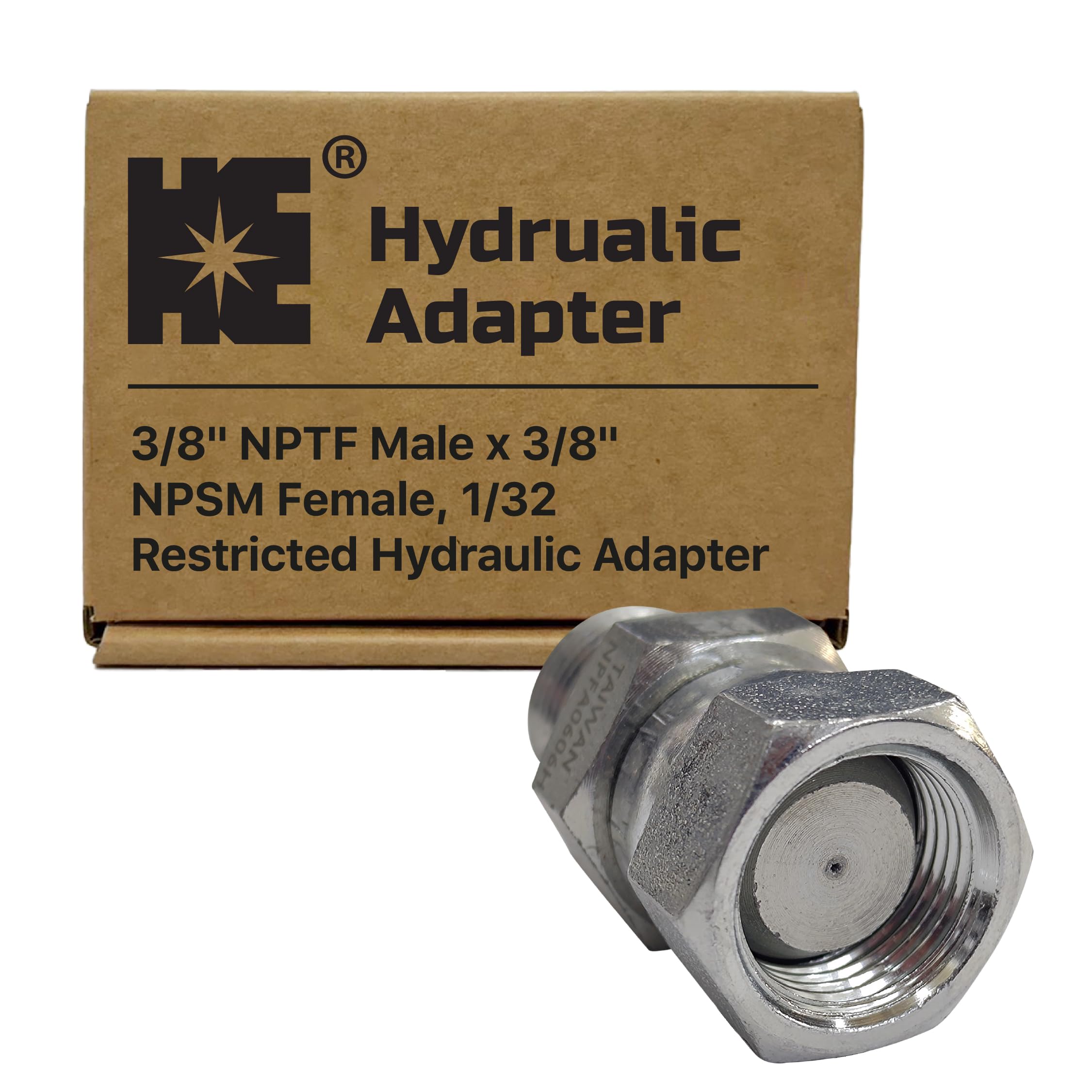 Cosmostar 3/8" NPTF Male x 3/8" NPSM Swivel Pipe Swivel,1/32 Restricted, Hydraulic Adapter(NPFA0606-H)