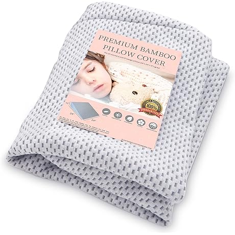 24" x 24" x 10" Breathable Bamboo Viscose Top Layer Wedge Pillow Cover with Zipper