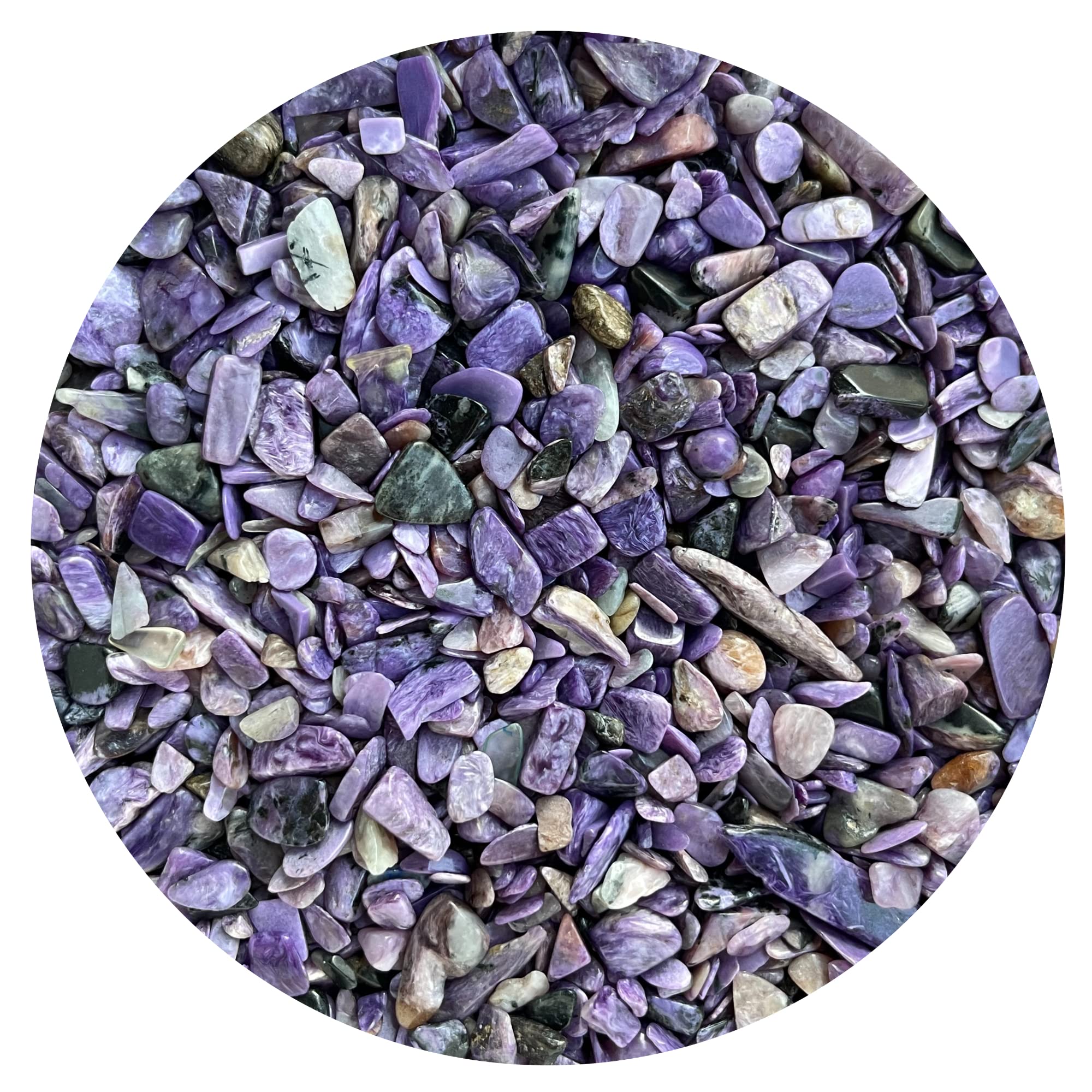 2 oz Lot Natural Charoite Semi Tumbled Charoite Gemstone Chips, Charoite Crushed Mini Crystals, Undrilled Crystal Chips (Charoite)