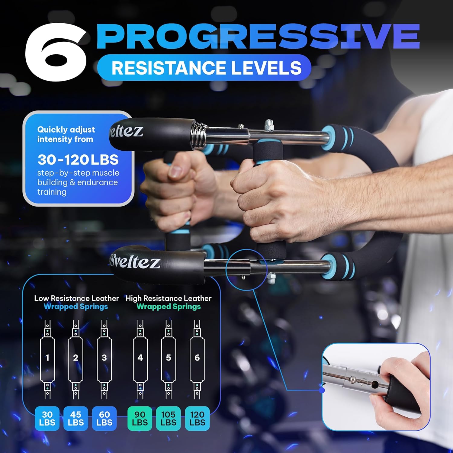 Twister Arm Trainer for Men & Women – Upper Body Strength Bar, Chest Expander & Forearm Exerciser, Heavy-Duty Home Workout Equipment for Arm Muscle Training, 30-120 lbs Resistance