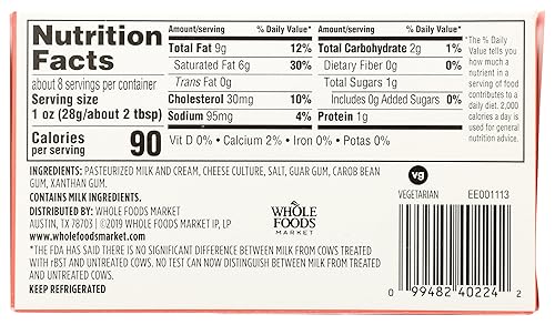 Miniatura 3 de 365 by Whole Foods Market, Crema de queso Rbst libre, 8 onzas