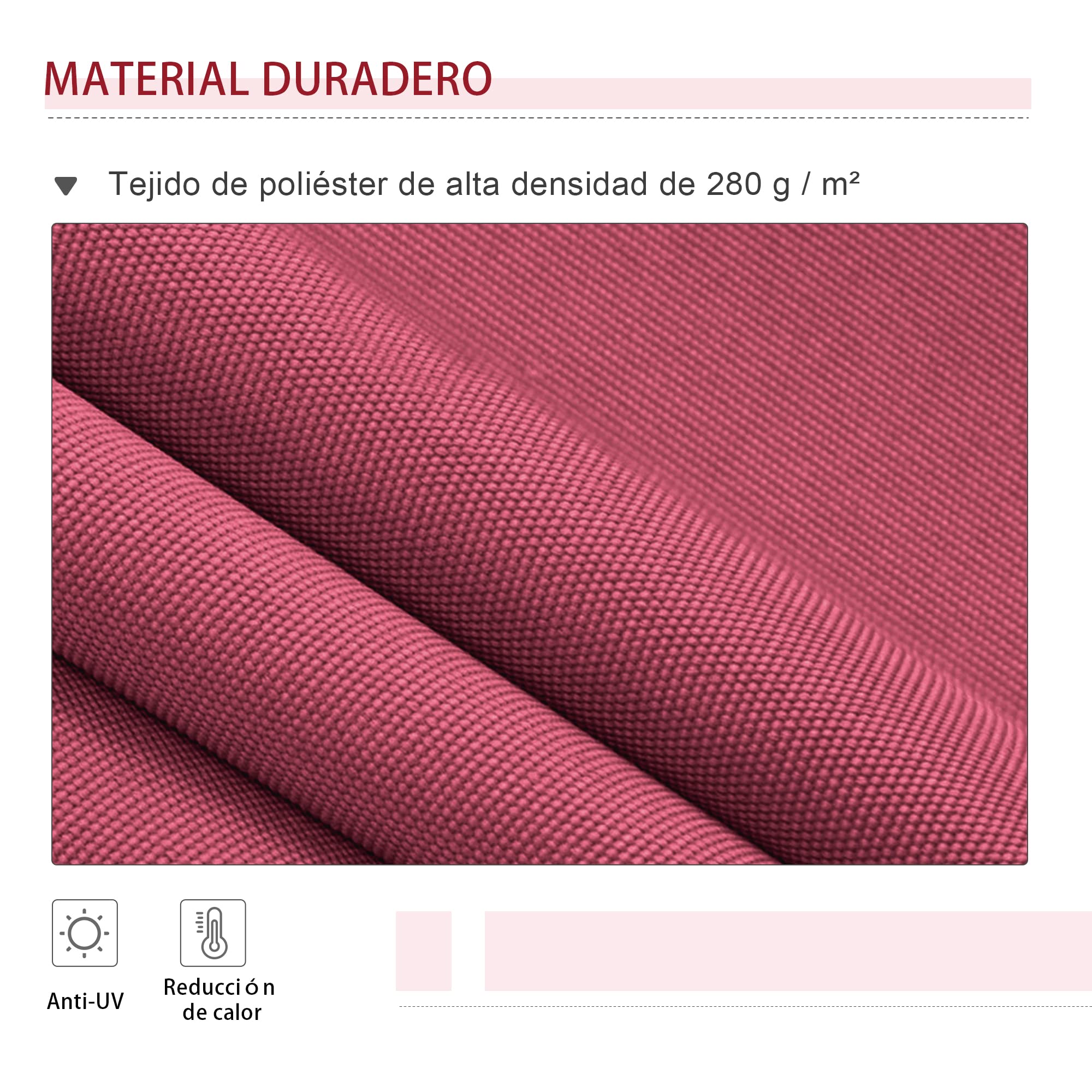 Outsunny Toldo Manual Retráctil 4x2,5 m Ángulo Ajustable Rojo | Toldo Exterior Terraza, Brazo Articulado, Estructura de Aluminio, Anti-UV e Impermeable, para Jardín