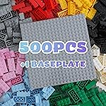 HUIZDQ 2x4 Bricks 500 Piece Classic Building Bricks and 1 Gray Baseplate, 2x4 Bricks Bulk Creative Building Toys, Blocks Bulk for Kids Ages 6+, 8 Colors