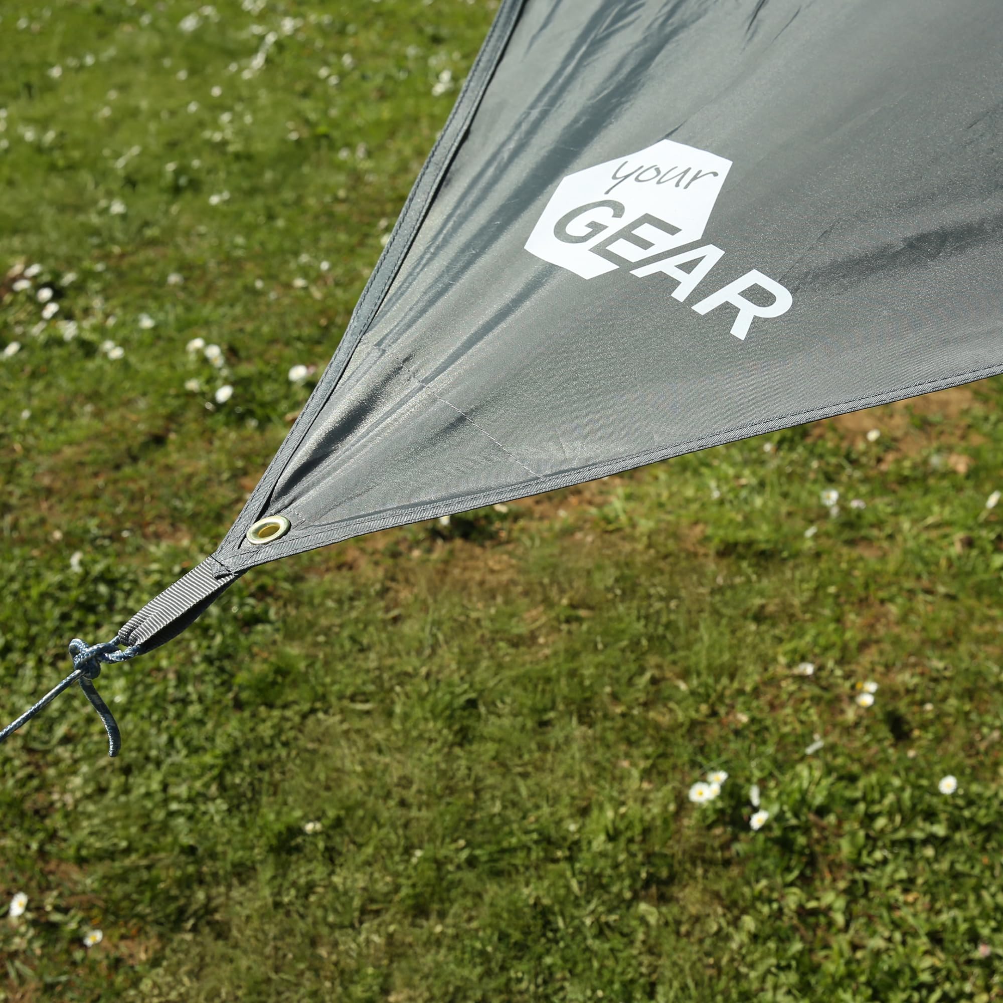 your GEAR Sonnensegel Atrani 3 x 3 m Sonnenschutz Wetterschutz Tarp 2 Auftstellstangen Wasserdicht 5000 mm Grau