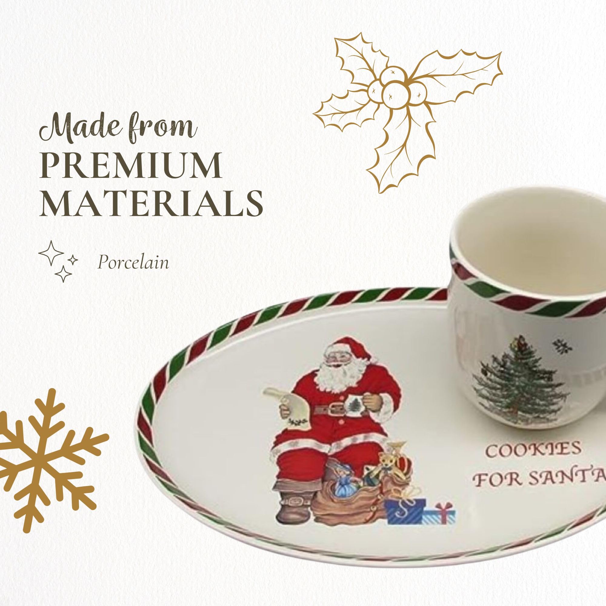 Milk Bottle Spode Christmas Tree Cookies For Santa Plate Santa
