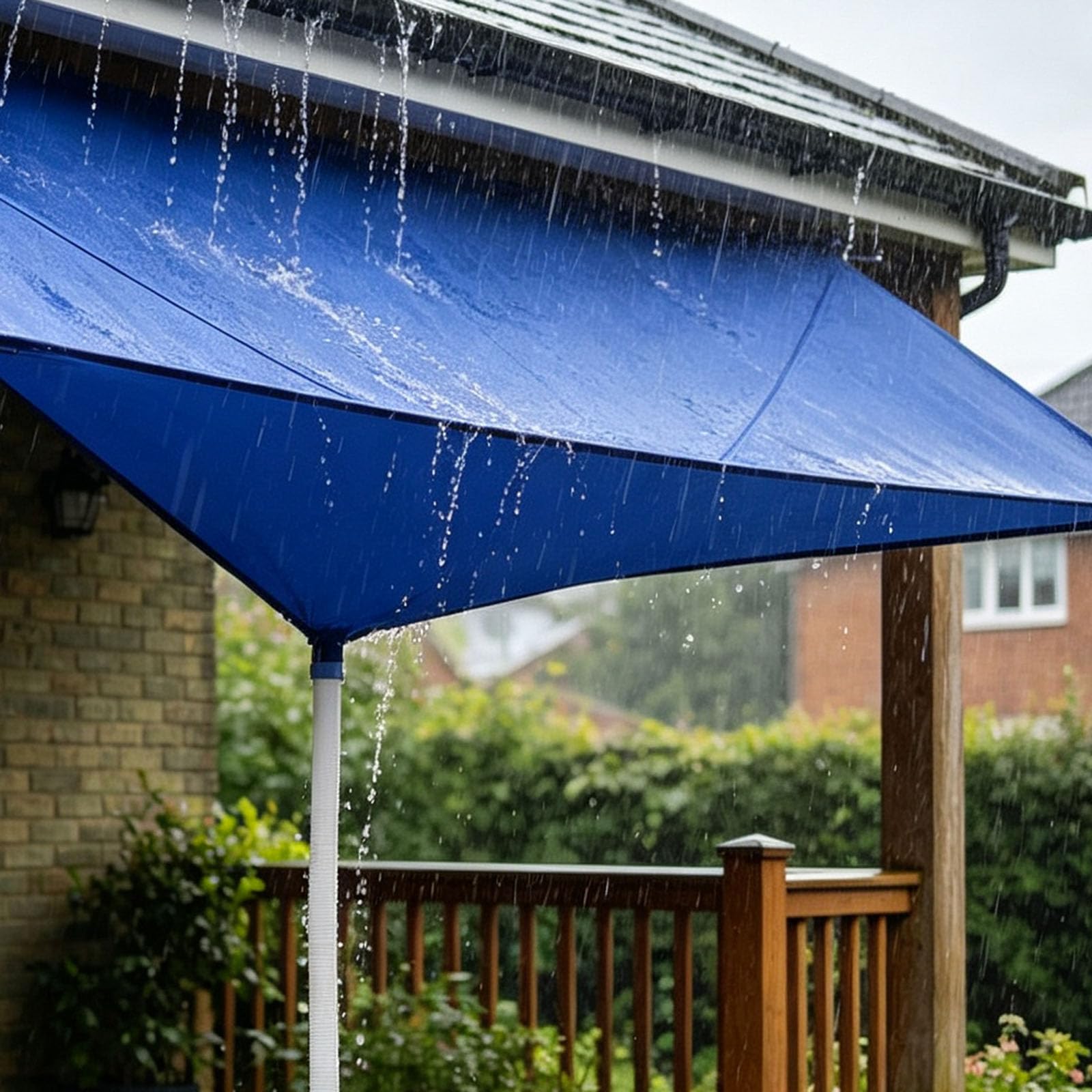 Rainwater Collection System with Hose Rain Catcher Reusable Roof Drain Fitting Tarp Water Diverter, for Lawn Outdoor Backyard Garden Balcony Camping Greenhouse