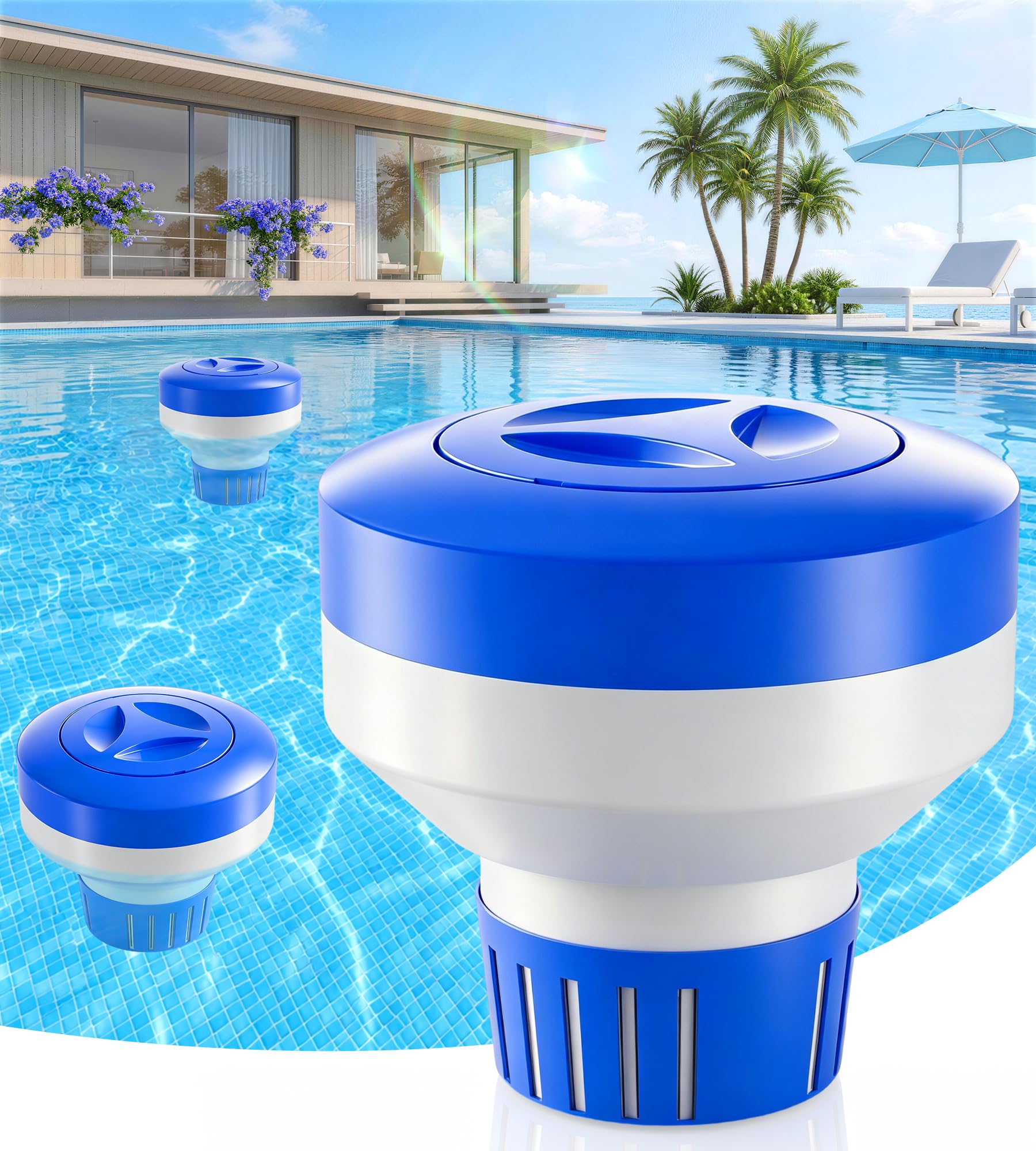AquClor Pool Chlorine Floater, Large Floating Chlorine Dispenser for Pool
