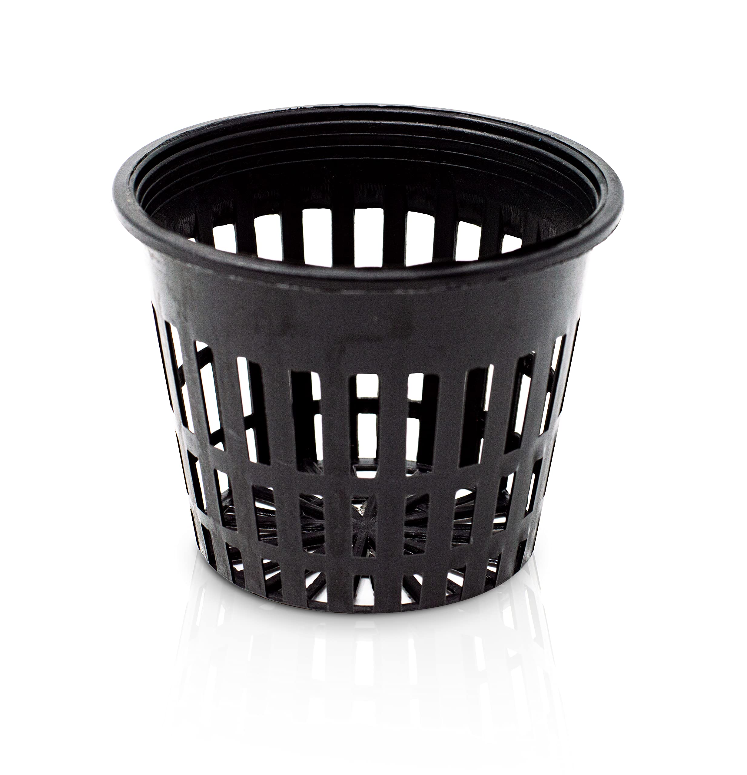 10 macetas de plástico para jardín, Color Negro, 8 cm de diámetro, para Plantas, orquídeas, estanques y acuarios