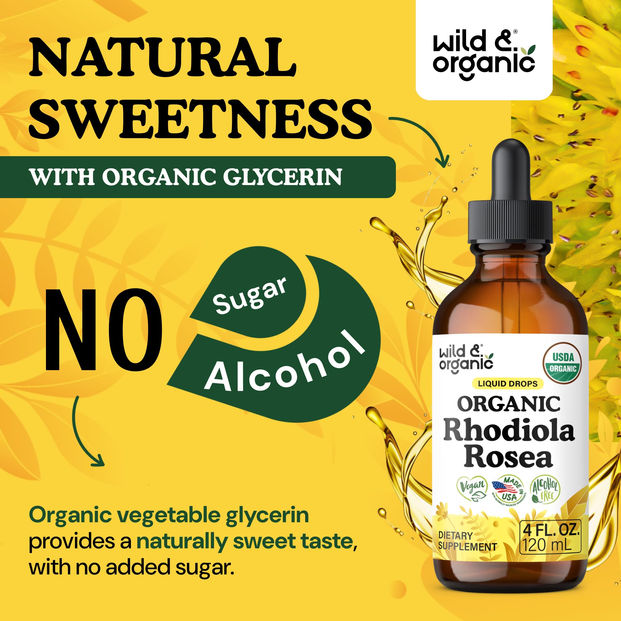 USDA Organic Rhodiola Rosea Tincture - Relaxation & Mood Support - 4 oz — Amazon image 6