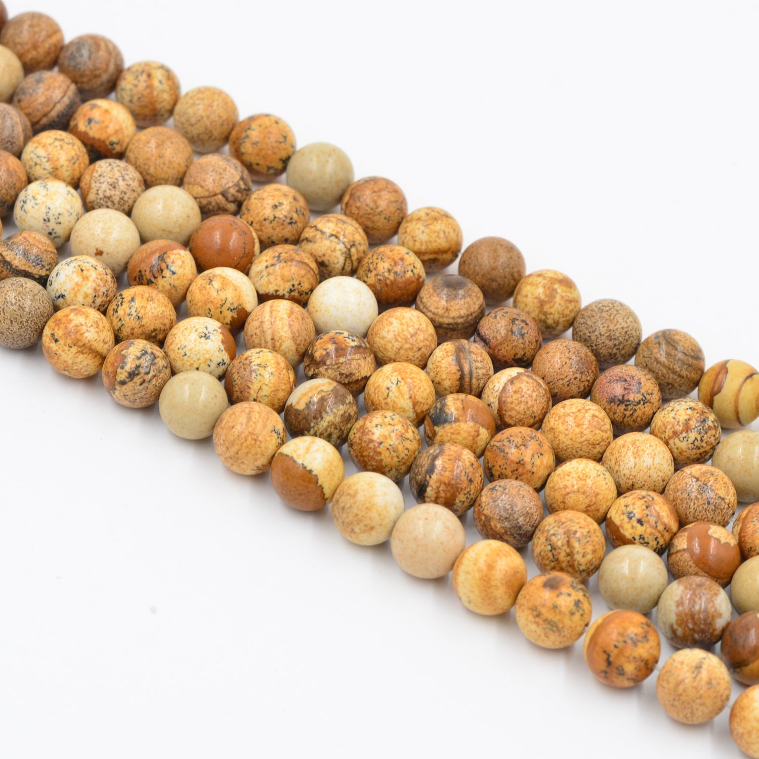 Asingeloo Picture Jasper Gemstone Loose Beads Natural Round 6mm Crystal Energy Stone Healing Power for Jewelry Making โ image 1