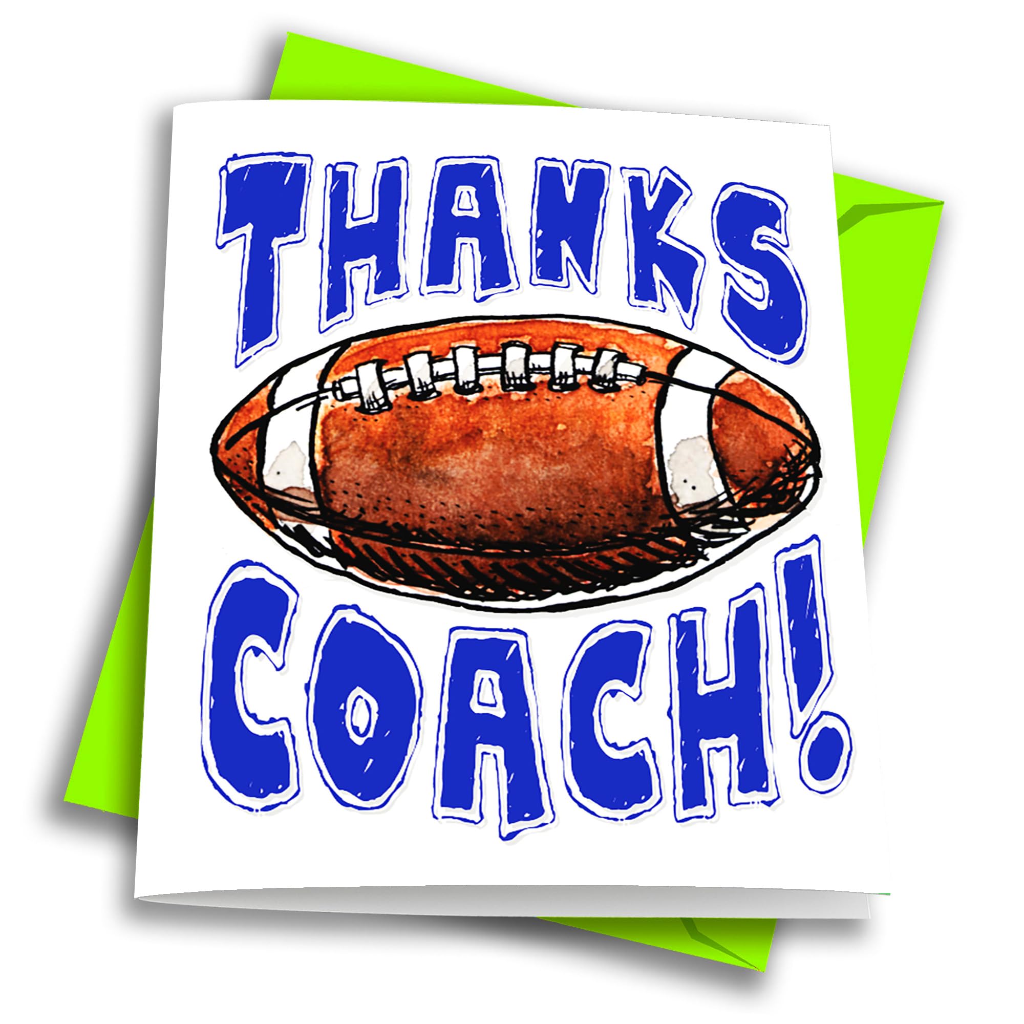 1-Pack Thanks YOUTH FOOTBALL Thanks Coach You're Awesome 1-Pack (5x7) Greeting Thank You Cards Set Perfect for Youth Sports Football Players, Teams, Coaches, Family and Fans - Your Coaches Will Love 'Em!