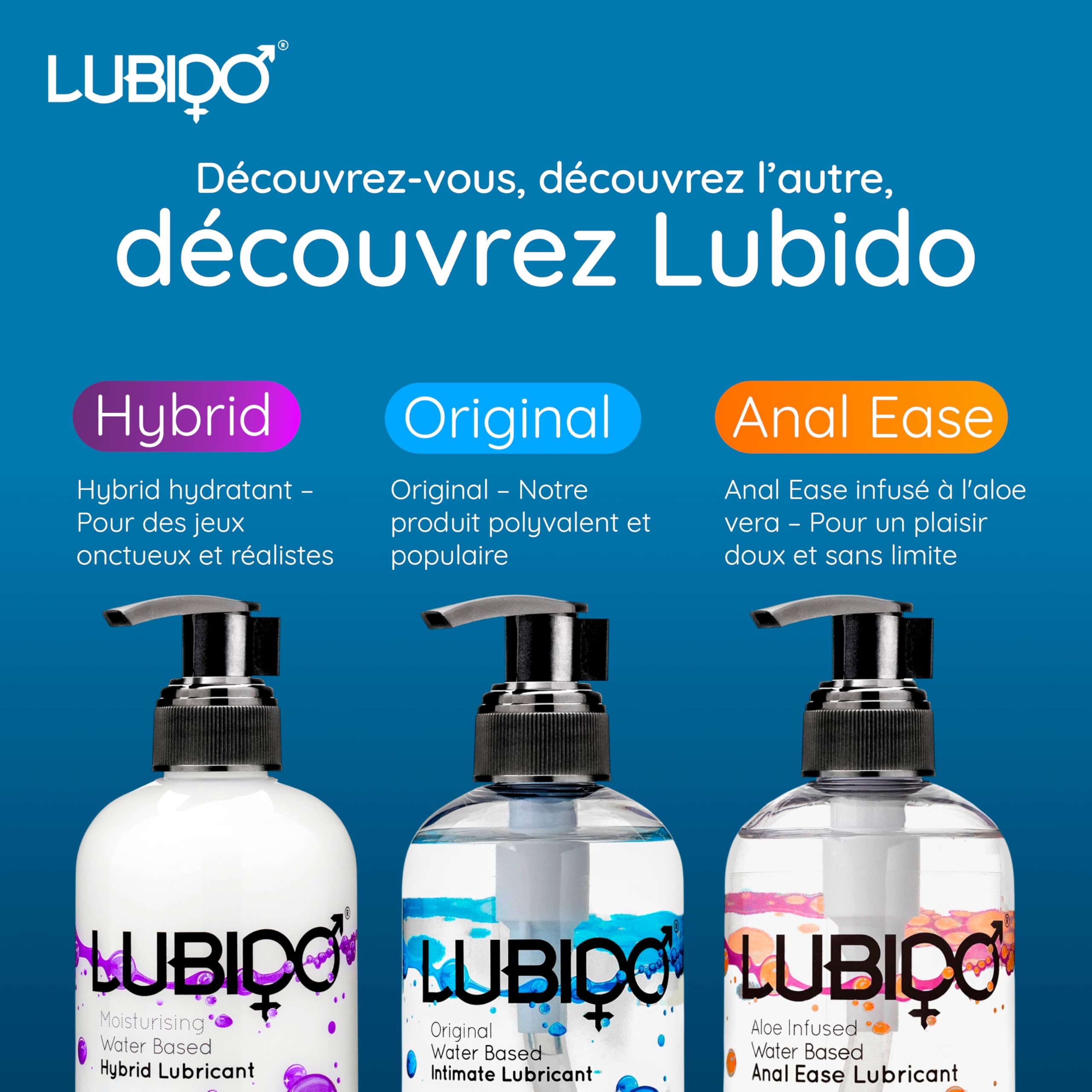 Lubido Gel Lubrifiant Intime Original à Base d'Eau Sans Paraben - 250ml (Pack of 3)