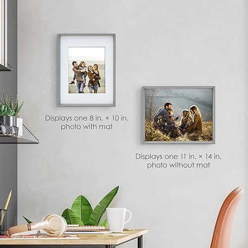 Miniatura 8 de Studio Nova Portarretratos para fotos de 8 x 10 pulgadas de 11 x 14 pulgadas sin paspartú, 11 x 14 pulgadas, mate de 8 x 10 pulgadas, color gris