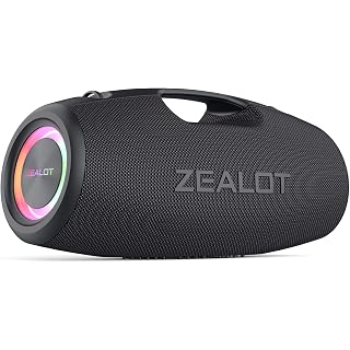ZEALOT Enceinte Bluetooth,120W Haut – Parleur étanche IP67 avec lumière LED, Banque d’alimentation, Bluetooth 5.2, Grand Haut – Parleur extérieur, pour Camping, Plage, Cadeau - Les Beatles, Paul McCartney, John Lennon, RIngo Starr, George Harrison