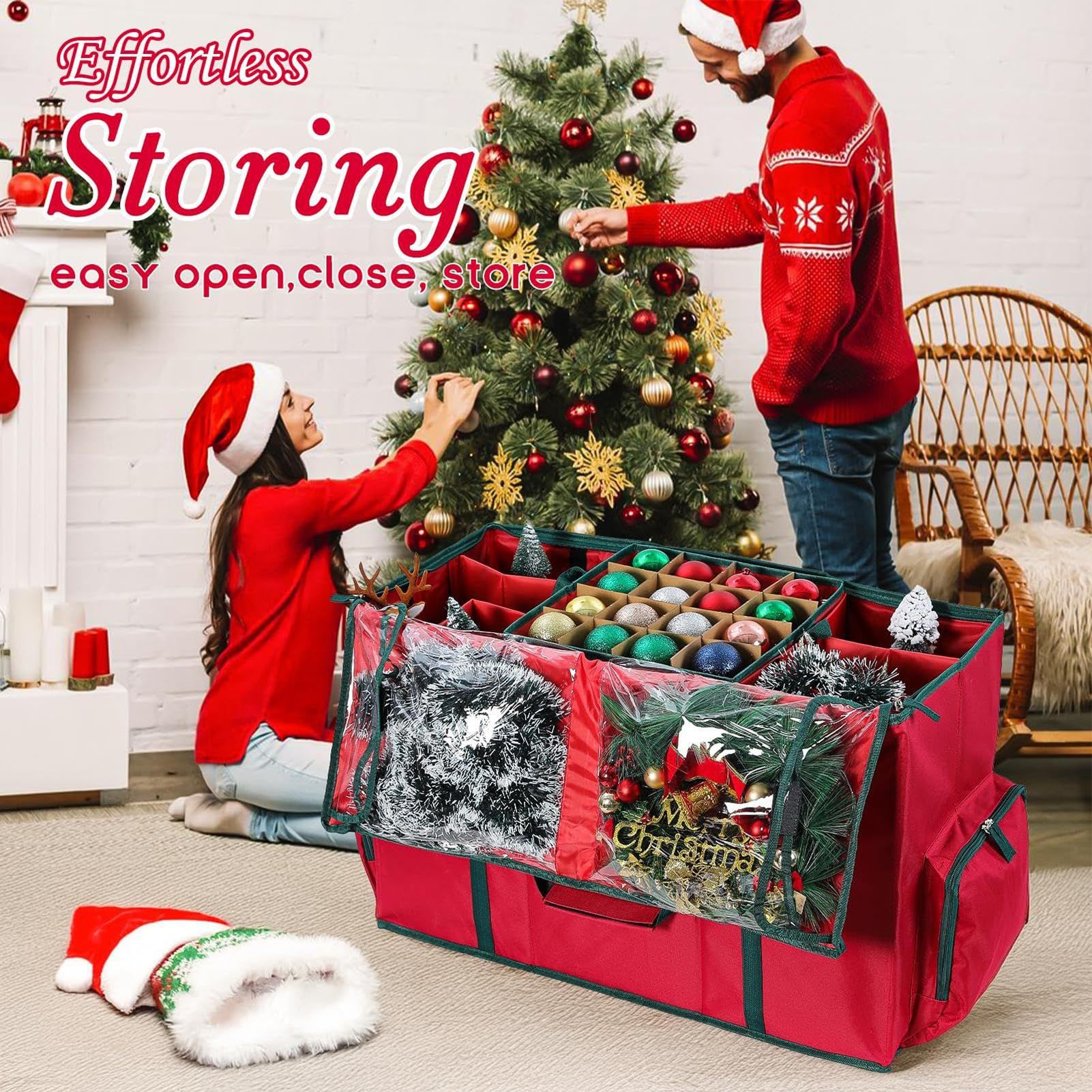 Conservazione Natalizia Organizer Decorativo Con Tasche Multiple