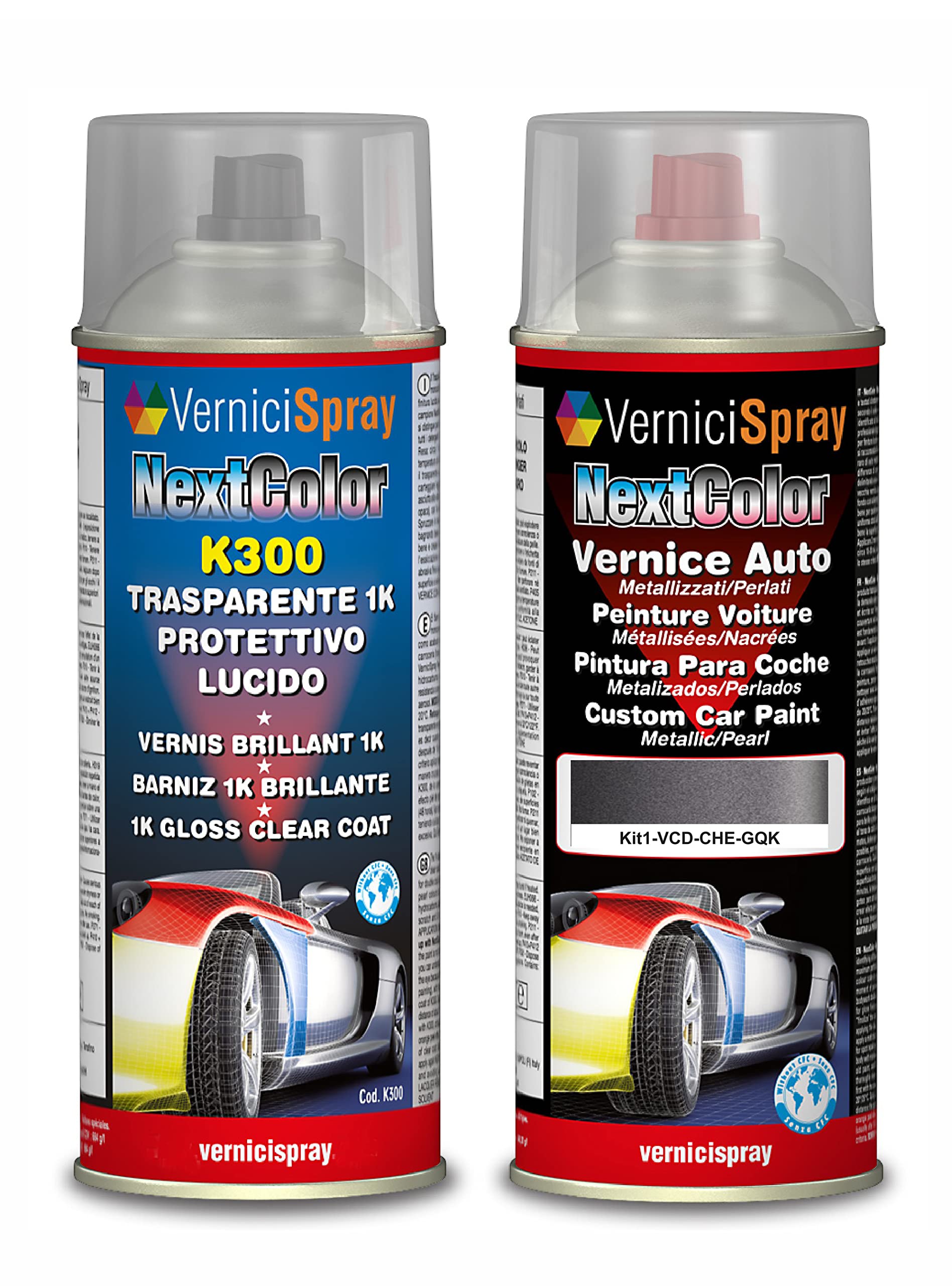 Sprayset für Auto, Spray, kompatibel mit Chevrolet Europa Cruze GQK GUNSMOKE GREY MET. – Lackreparatur-Set für die Karosserie, 400 ml