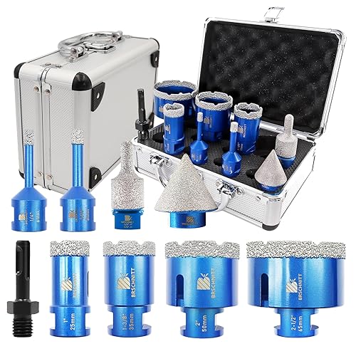 BRSCHNITT - Juego de brocas con núcleo de diamante, sierra perforadora de diamante para azulejos de porcelana, cerámica, mármol, granito,