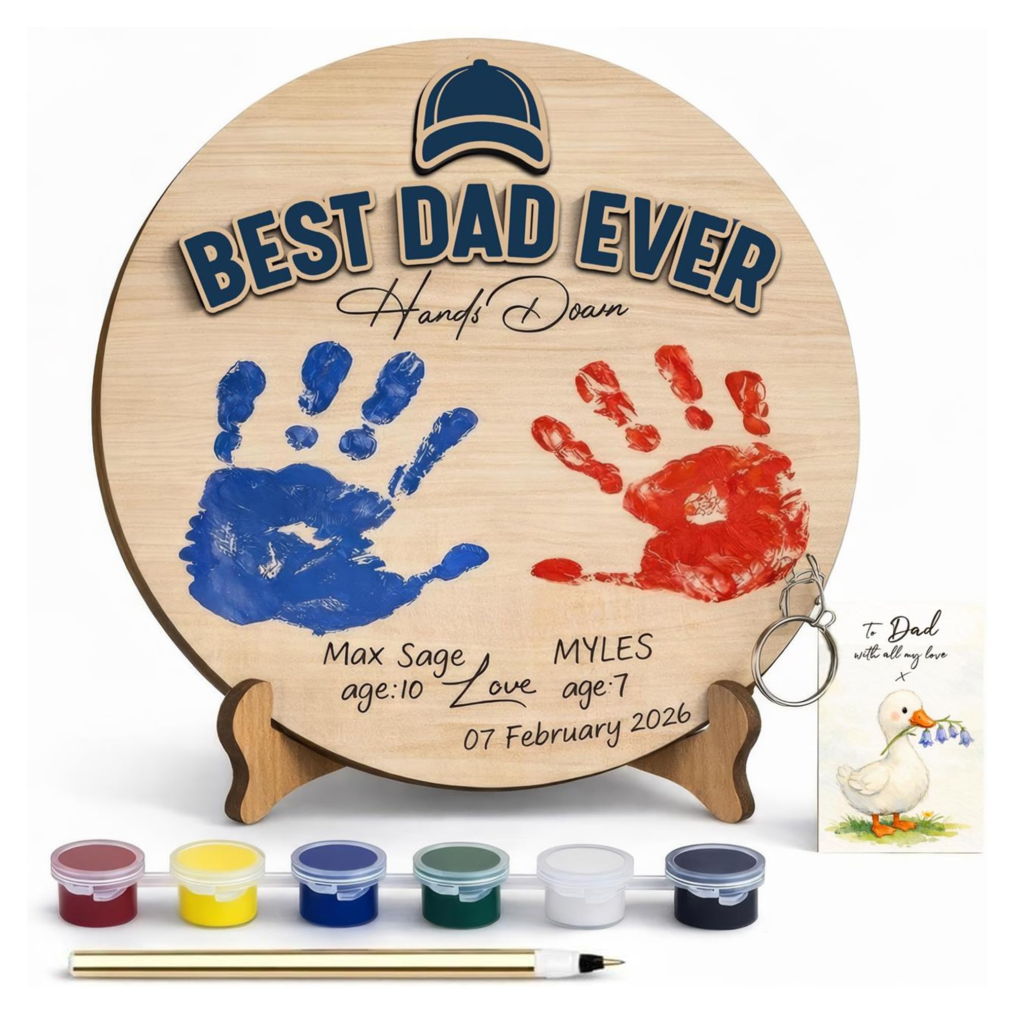 Photo 1 of 10'' Best Dad Ever Hands Down, Kids Handprint Keepsake Crafts for Dad