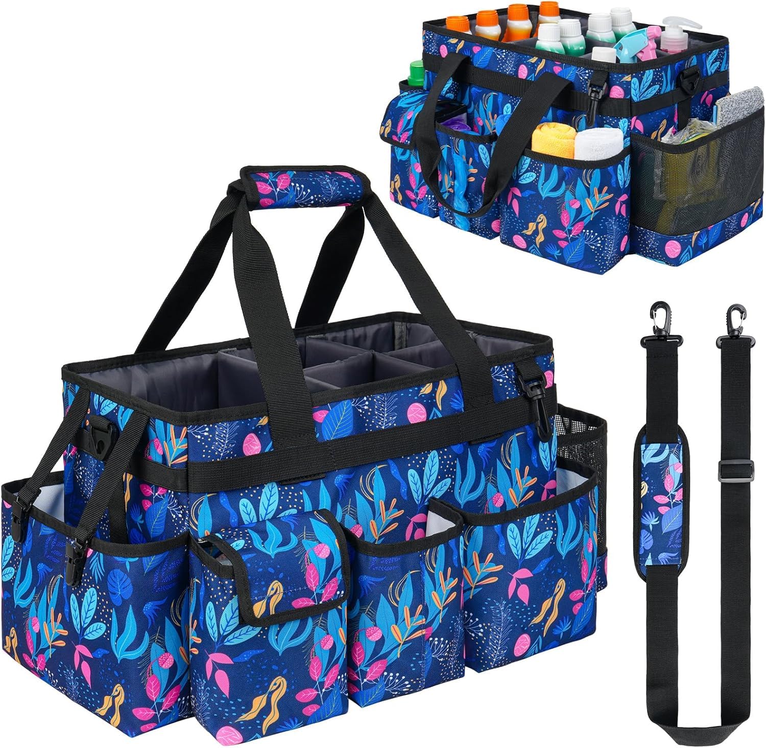 Sac de nettoyage XL avec poignée pour femmes de ménage, noir