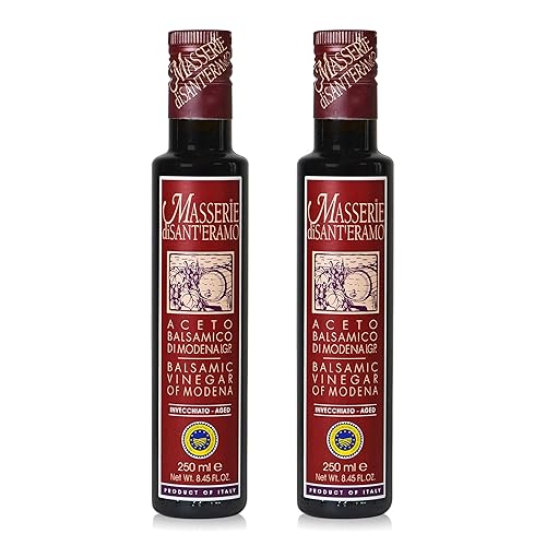 Vinagre balsámico italiano envejecido de Módena, fabricado en Italia, Aceto Balsamico di Modena IGP - Masserie di Sant'Eramo - 8.45 onzas líquidas