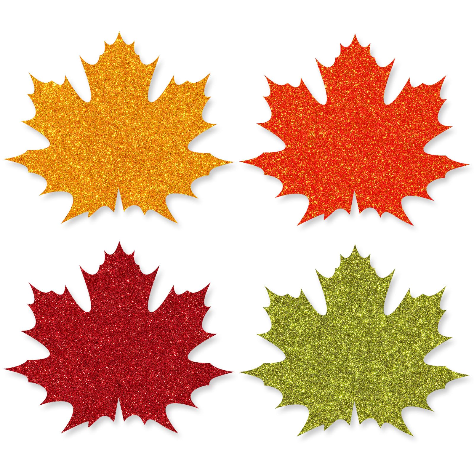 AnyDesign Fall Maple Leaf Paper Place Mats 60Pcs Glitter Fall Disposable Placemats Decorative Colorful Autumn Leaves Harvest Dining Table Mats for Thanksgiving Wedding Tableware Supplies,4 Colors