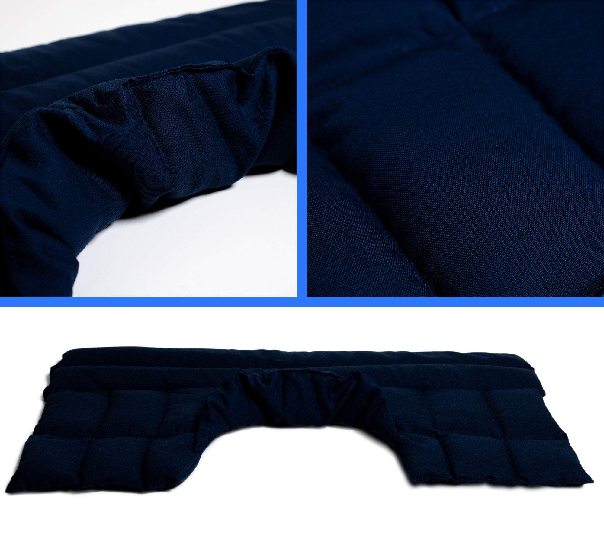 Cuscino termico cervicale XL per collo, spalle e schiena - Cuscino termico con noccioli di ciliegia - blu scuro -