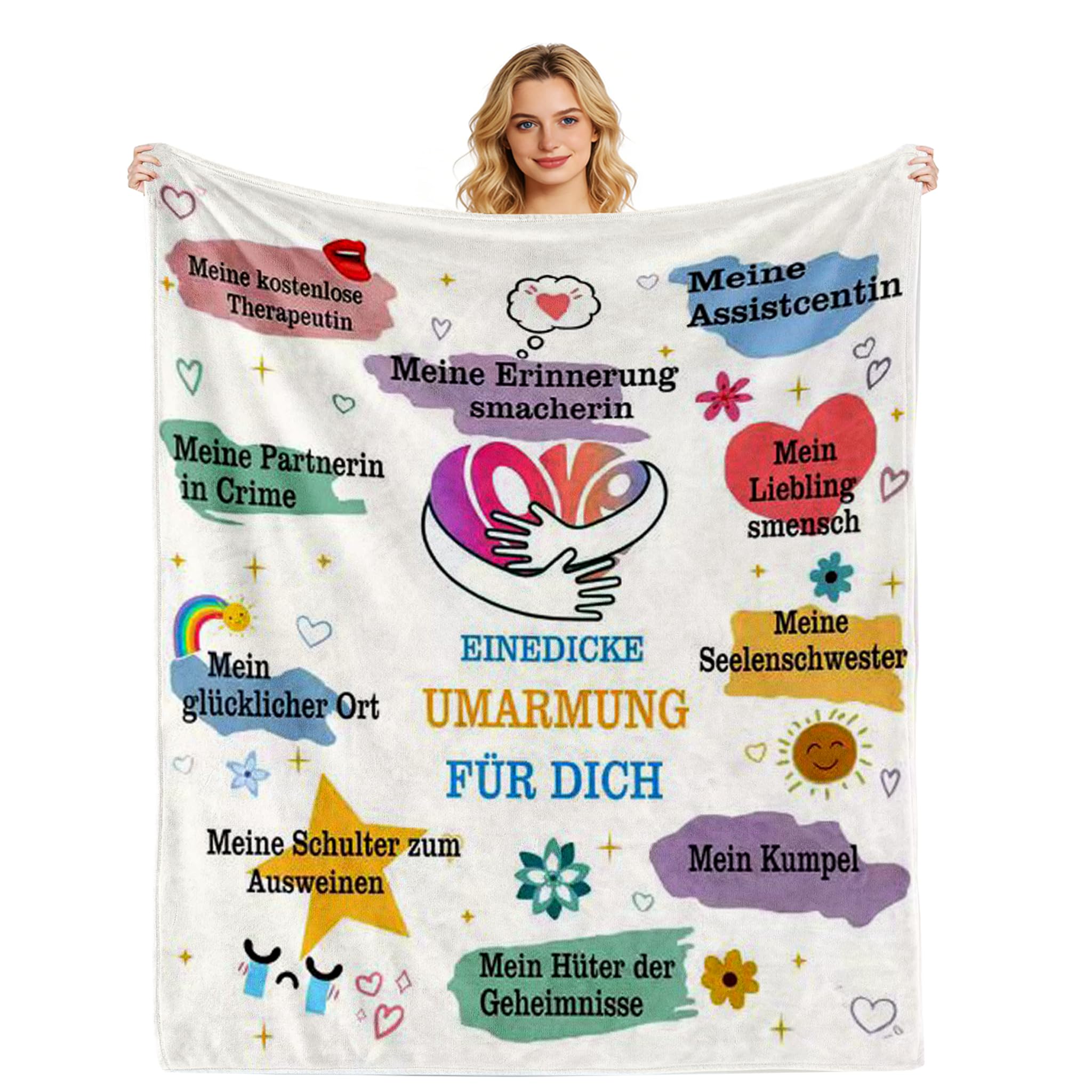 Kuscheldeckegeschenke für Freundin, Geburtstag Umarmung Decke 150X200 cm