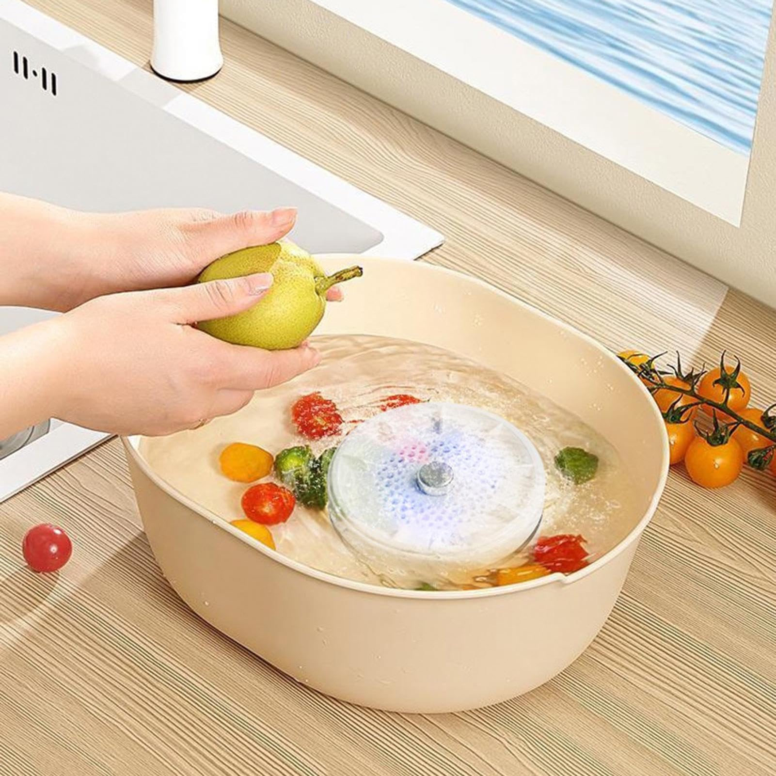 Frutta Rondella in Acqua Rotatable Spinner