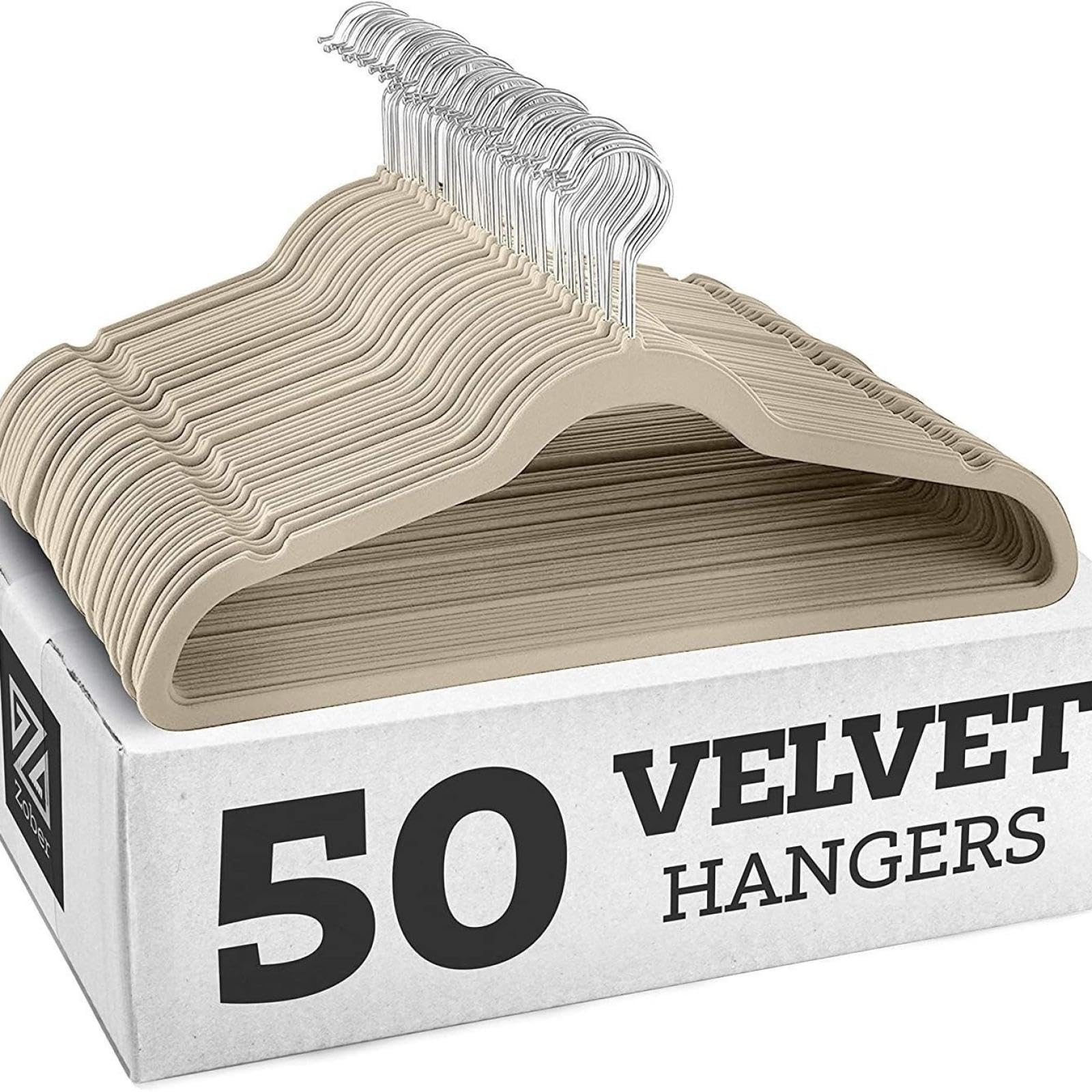 20 Pack Velvet Hangers,wrinkle Resistant,ultra Thin Non Slip, Hook Hold Upto 11 Lbs/17.5 * 9 * 0.2 in (IvoryWHTGalvanized,20 Pack)