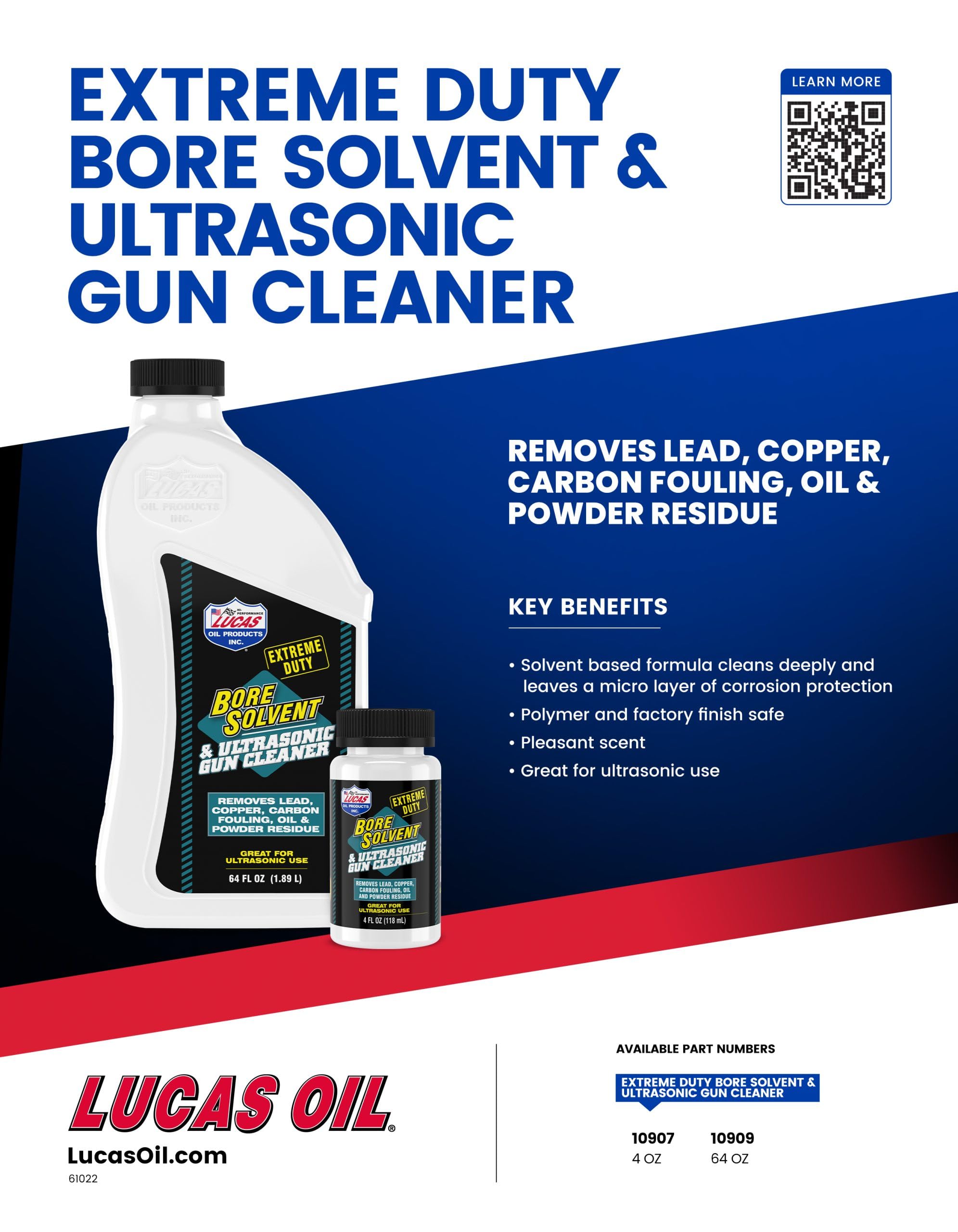 Lucas Oil 10909 Extreme Duty Bore Solvent & Ultrasonic Gun Cleaner - 64 Ounces (Pack of 6)