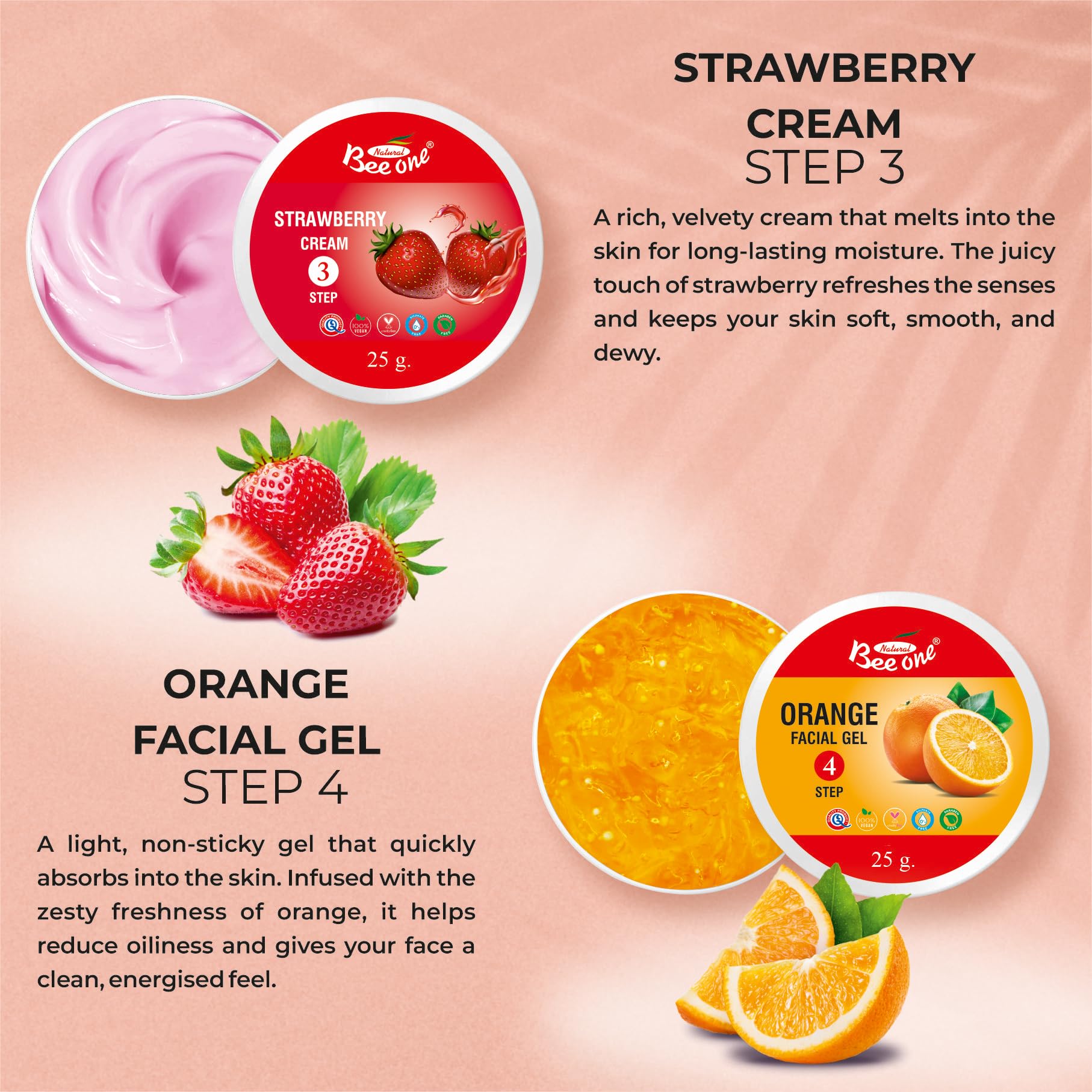 Bee One Five Fruit Facial Kit 125g | For Radiant Skin and Youthful Glow | Fights pigmentation and prevents Acne | Suitable for All Skin Types | Get upto 5 uses in this 1 Kit 1