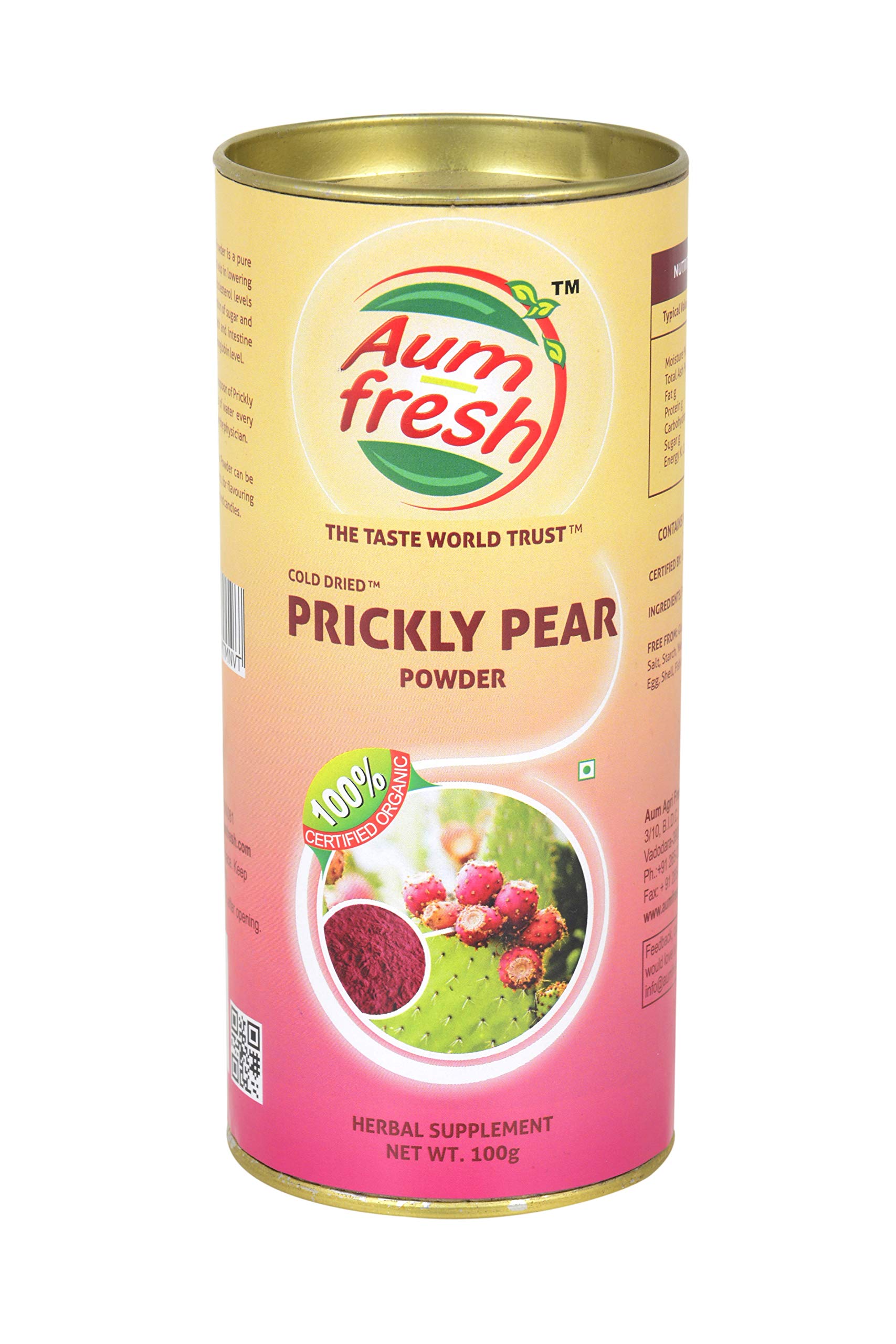 AumFresh Prickly Pear Fruit Powder - 100% Pure & Natural,100 gm | Real Fruit Powder - Image 9 thumbnail