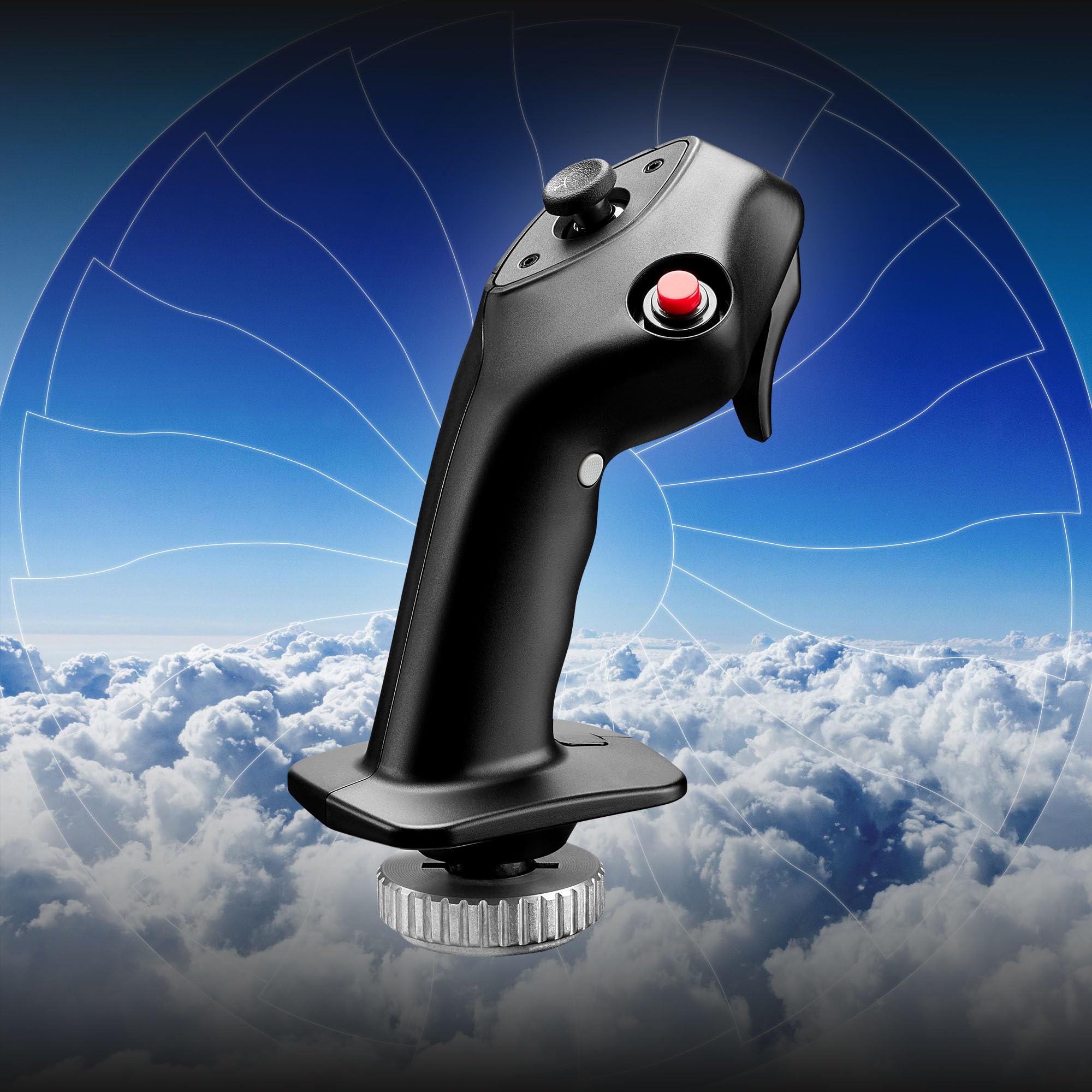 Thrustmaster Airbus Add-On Grip - Grip Oficial A300 y A400M | Réplica oficial 1:1, configuraciones A300/A400M, sensores H.E.A.R.T., 5 botones, gatillo dual y bloqueo de timón