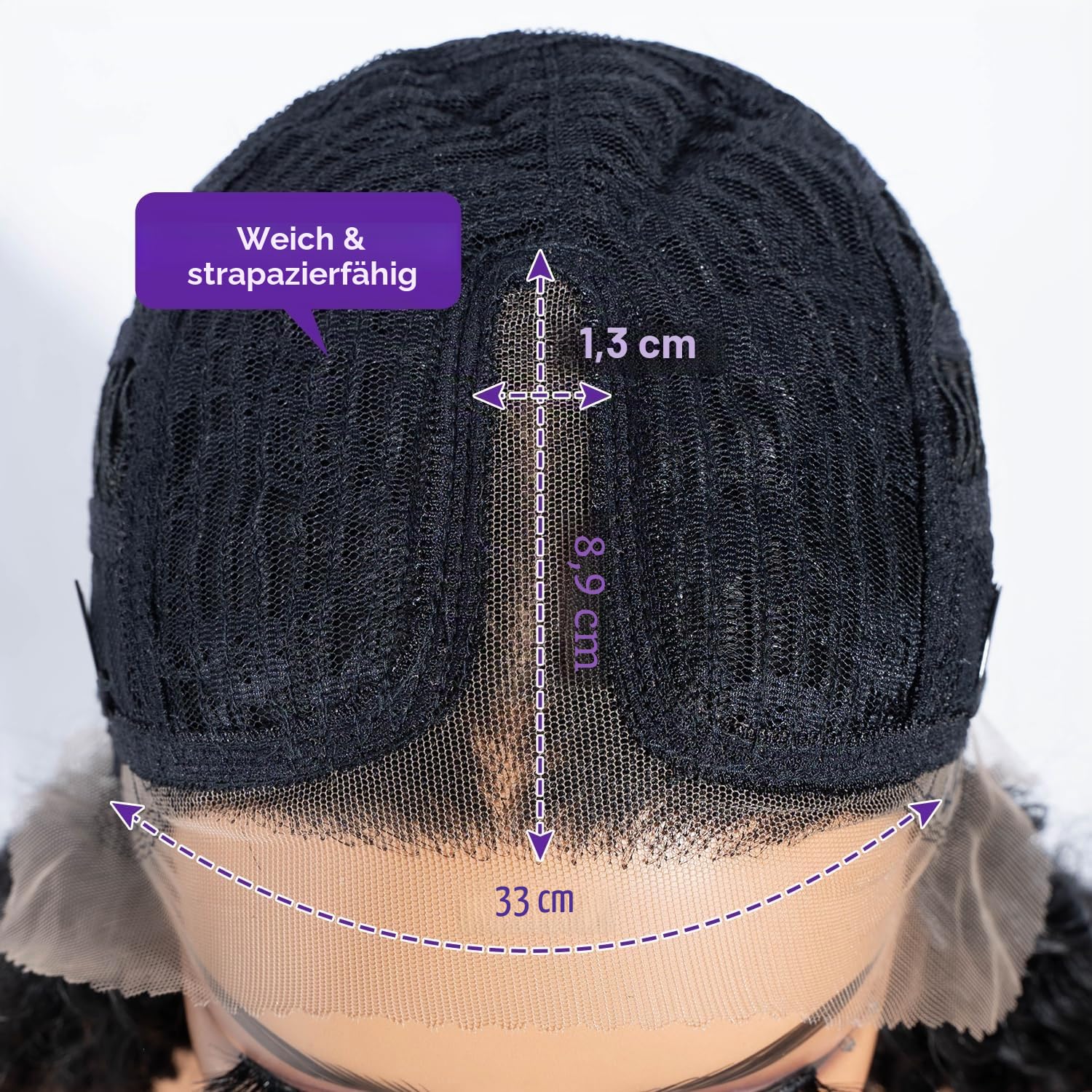Joedir schwarze Perücken für Frauen lange tief lockig gewellt Spitze vorne synthetische Perücken glueless Spitze Perücke 76 cm mittleren Teil Perücke für den täglichen Gebrauch Partei