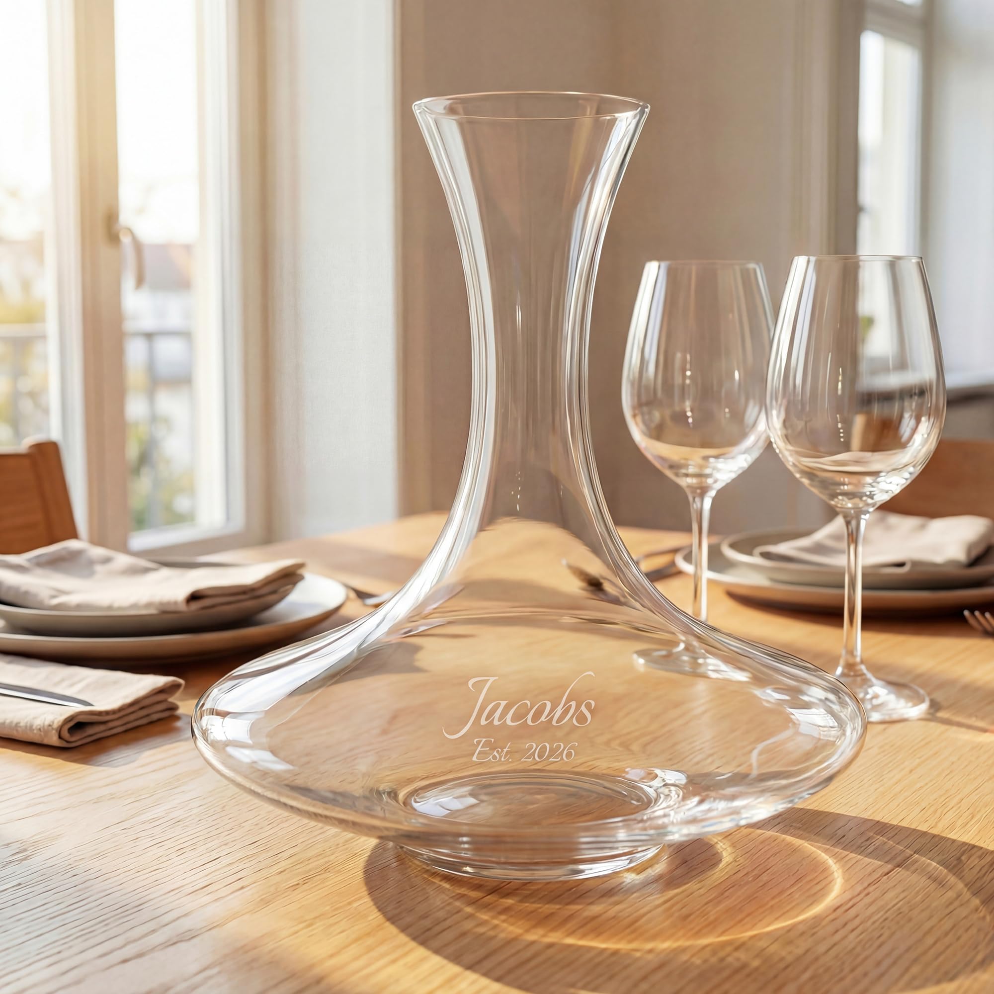 Riedel Ultra decantador personalizado, decantador de vino de cristal grabado personalizado para vino tinto o blanco, accesorios de bar para el hogar y regalo para los amantes del vino
