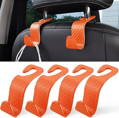 Miniatura 8 de LivTee Gancho para bolso de automóvil, gancho para reposacabezas para automóvil, paquete de 4 ganchos universales para reposacabezas de asiento de